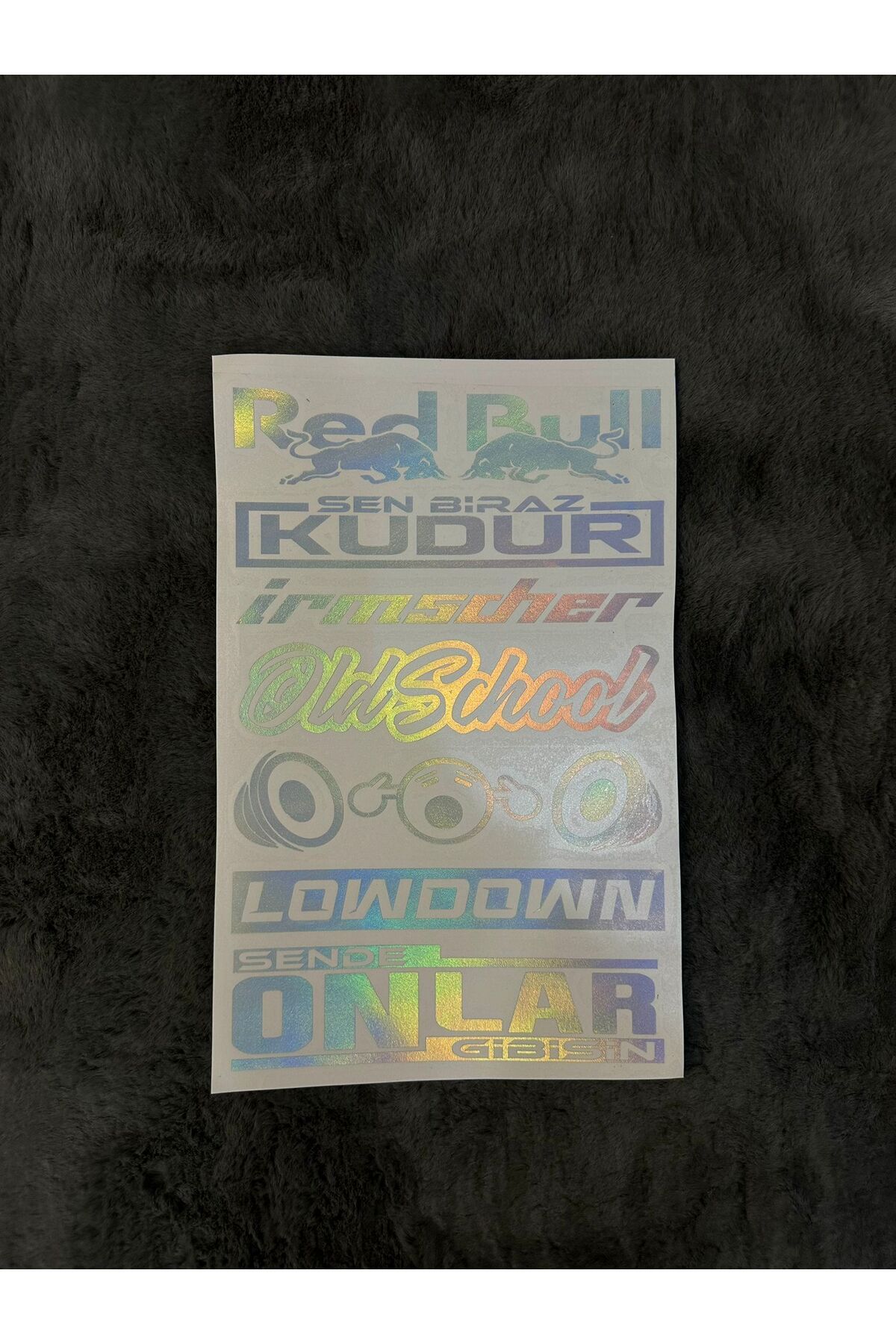 MOTTOMOR Hologram Arka Cam Yazı Etiket Sticker 6'lı Araba Redbull