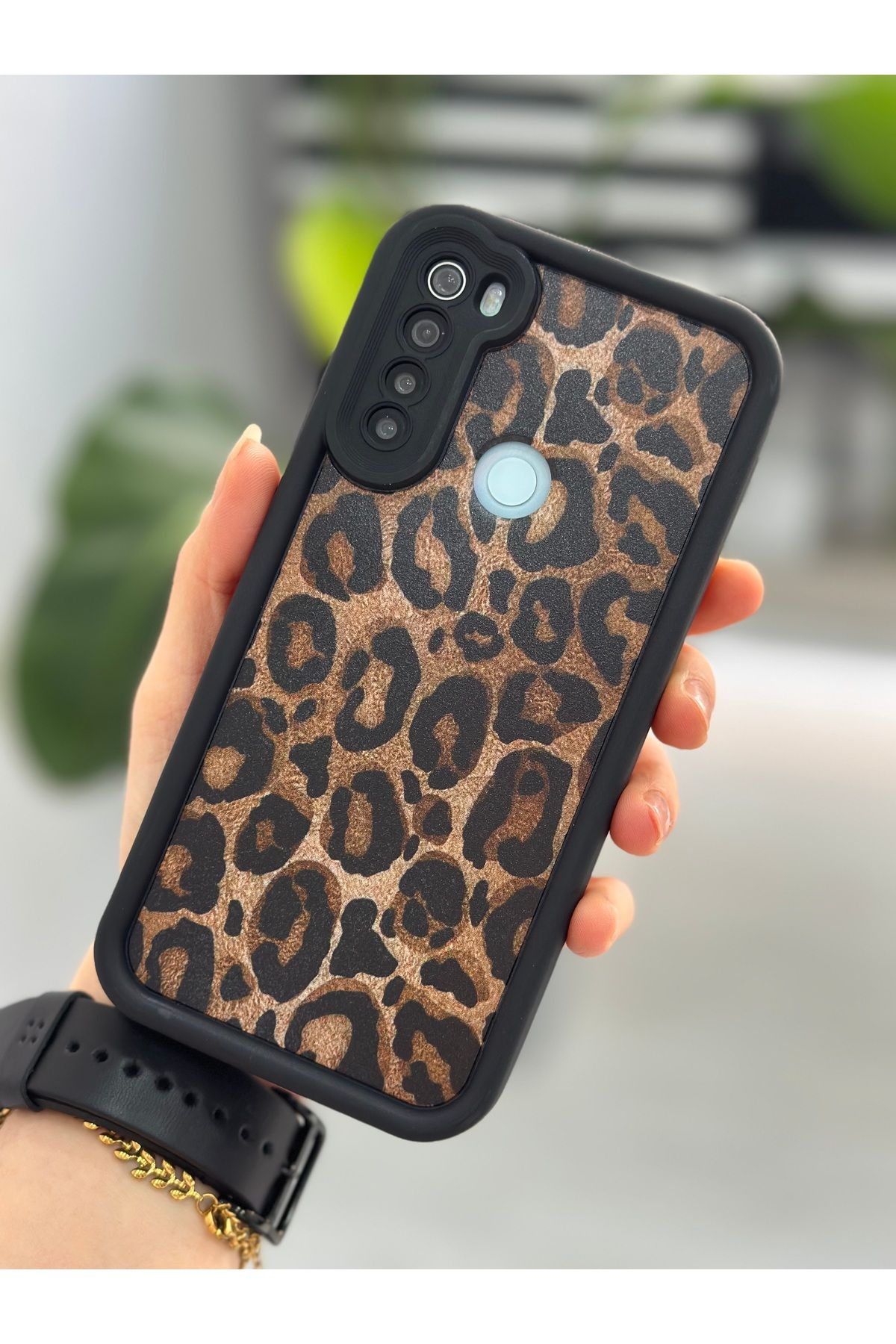 Go Aksesuar-جراب سيليكون متوافق مع هاتف Redmi Note 8 بتصميم الفهد 4