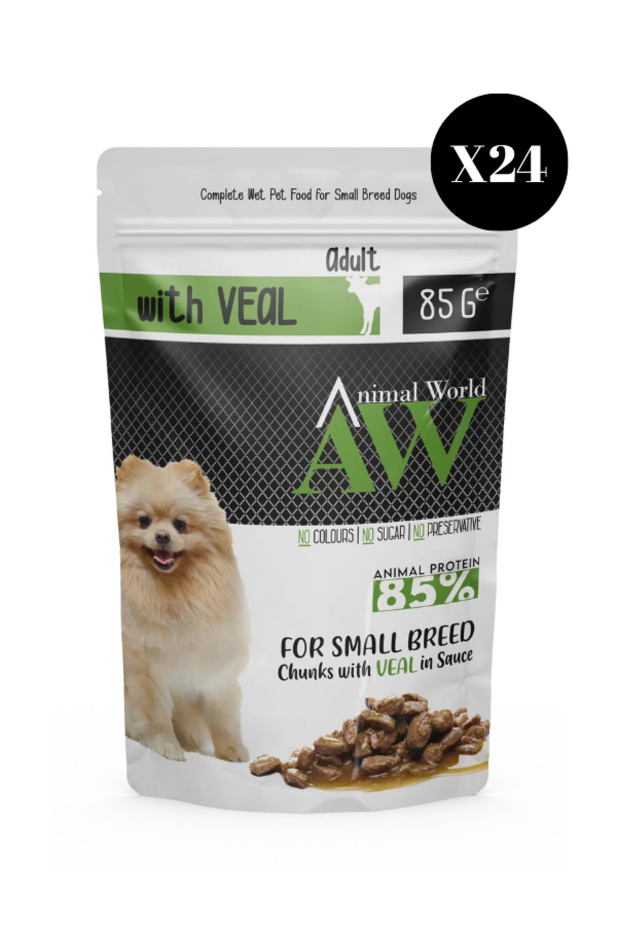 Animal World Dana Etli Küçük Irk Köpek Pouch Mama 80 gr x 24 Adet