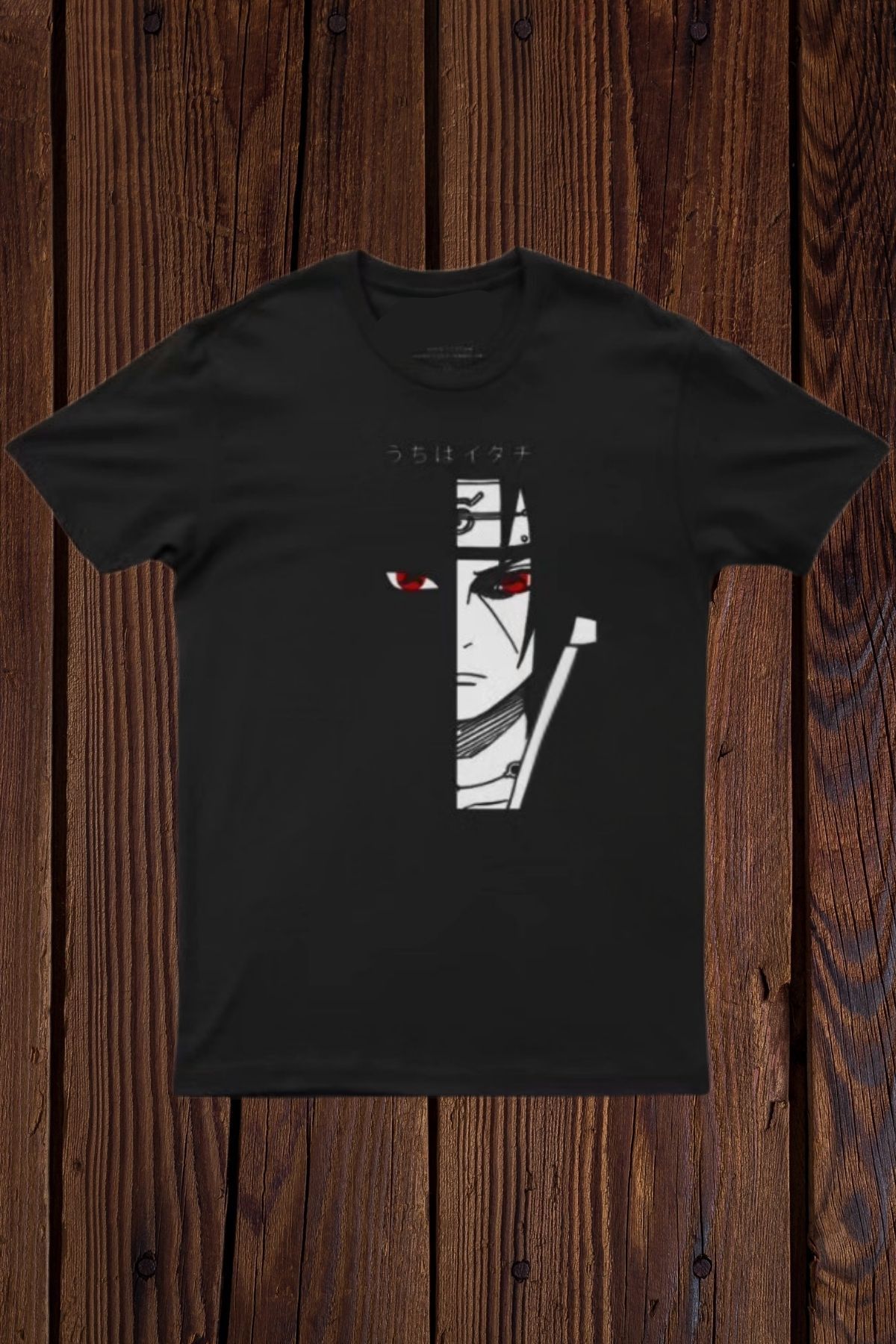 FECCY Pamuklu Uchiha Itachi Baskılı Oversize T-shirt