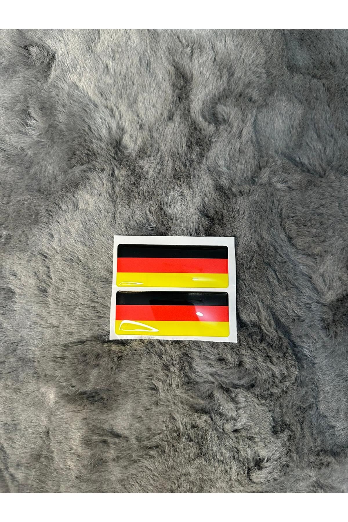 MOTTOMOR Almanya Bayrağı Damla Etiket Sticker 2'li 7cm Deutschland DE