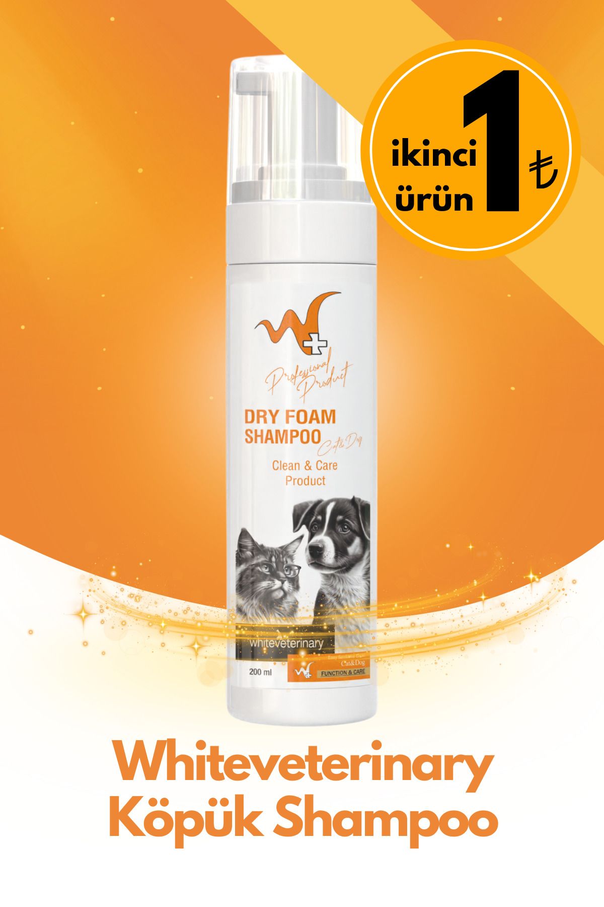 WhiteVeterinay Kedi Ve Köpekler İçin Köpük Şampuan 200Ml