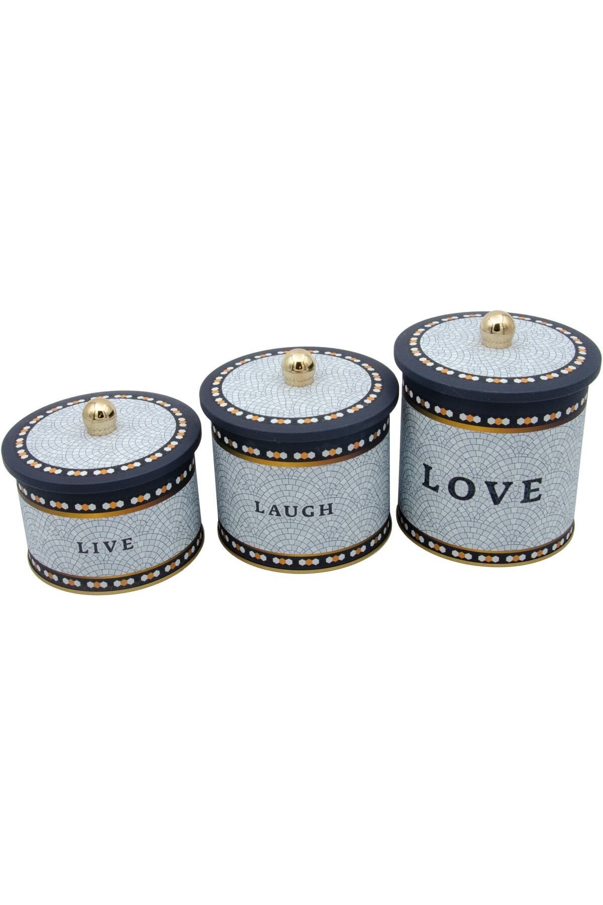EVLE-Erb30u1 Round Box Ø140, Knob Handle, Set of 3, Mosaic 2