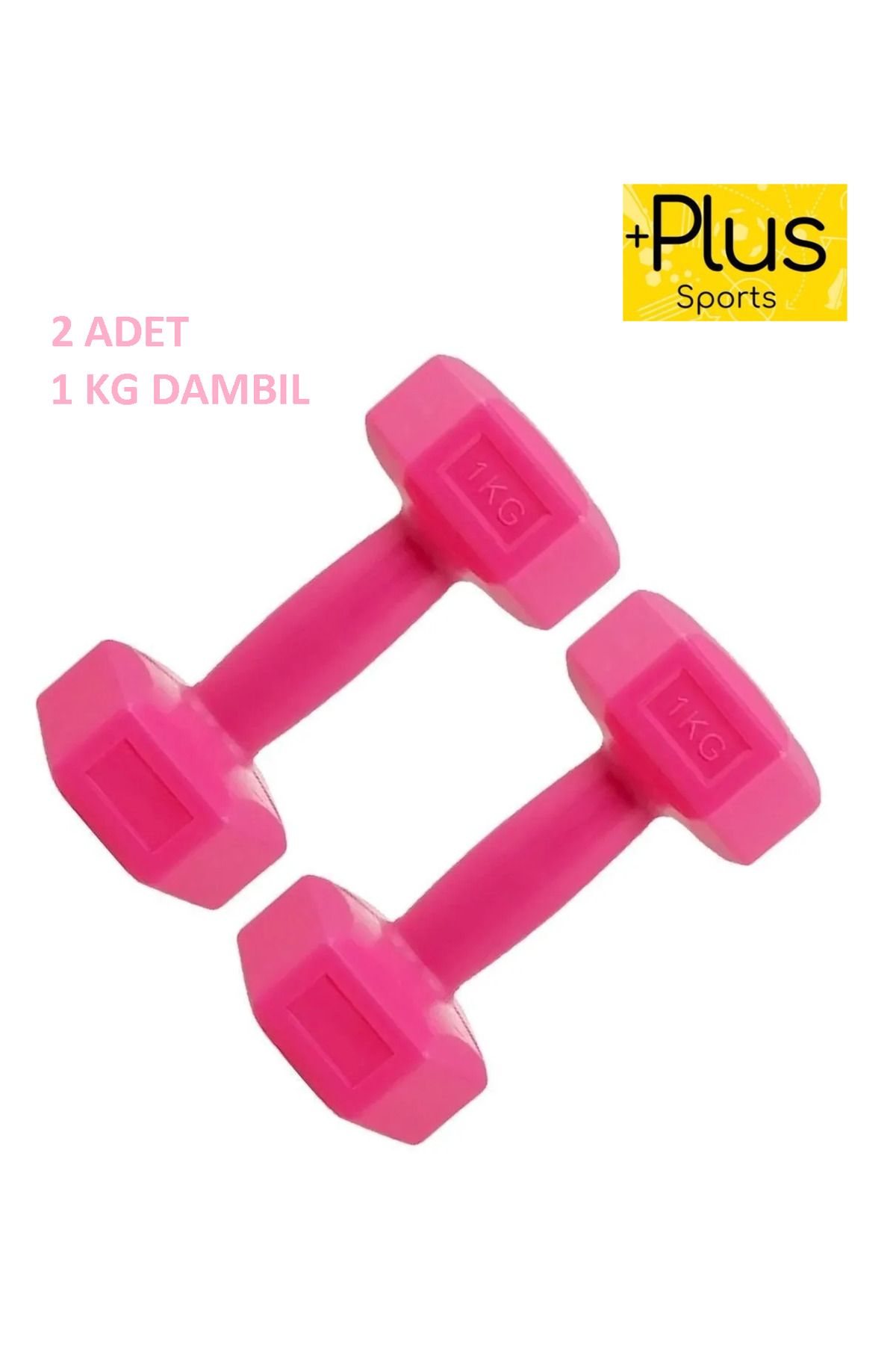 PLUSSPORT Pembe Dambıl 1 KG X 2 Adet Dumbbell Dambıl Seti Egzersiz Seti