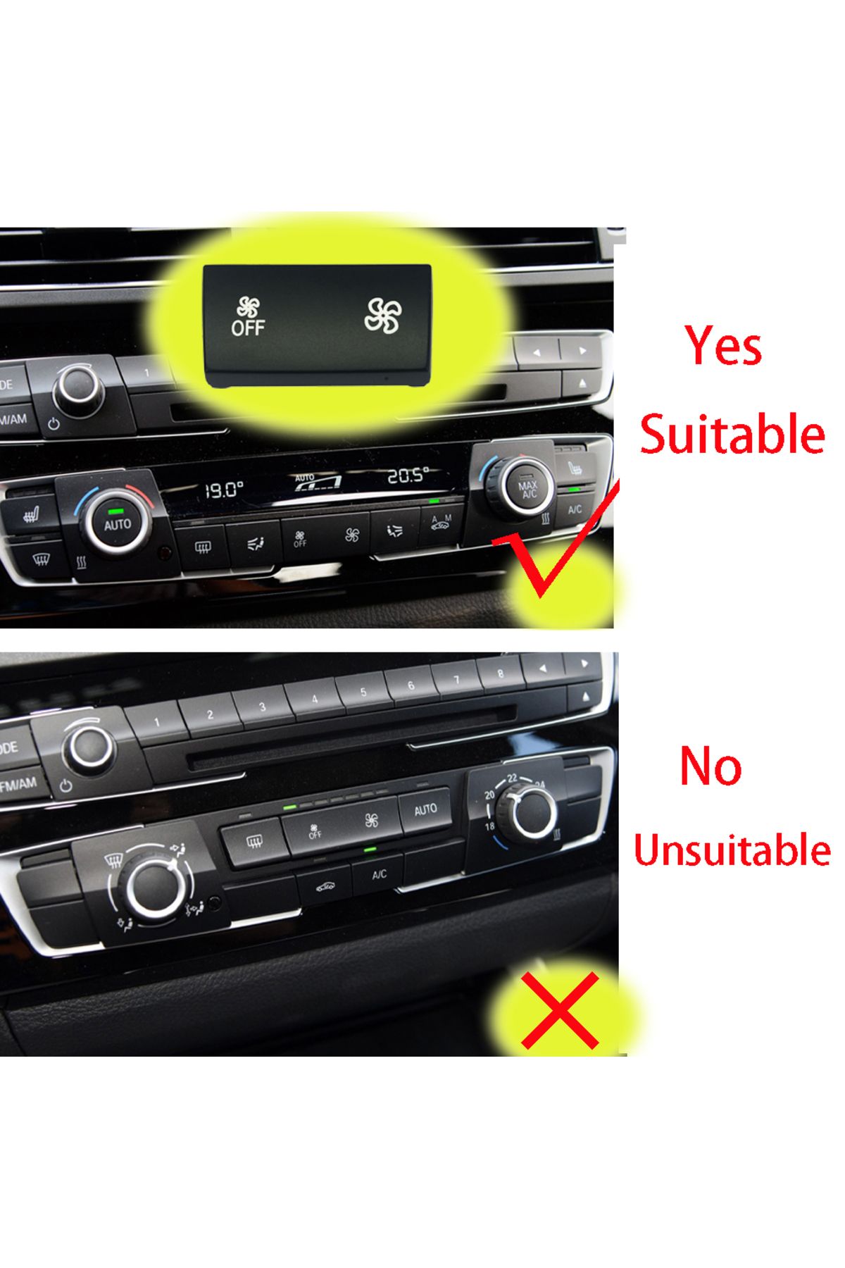 Choice-Black Automatic Air Conditioning Heater Climate Control Panel Fan Speed Button Cover For Bmw 1 2 3 4 1