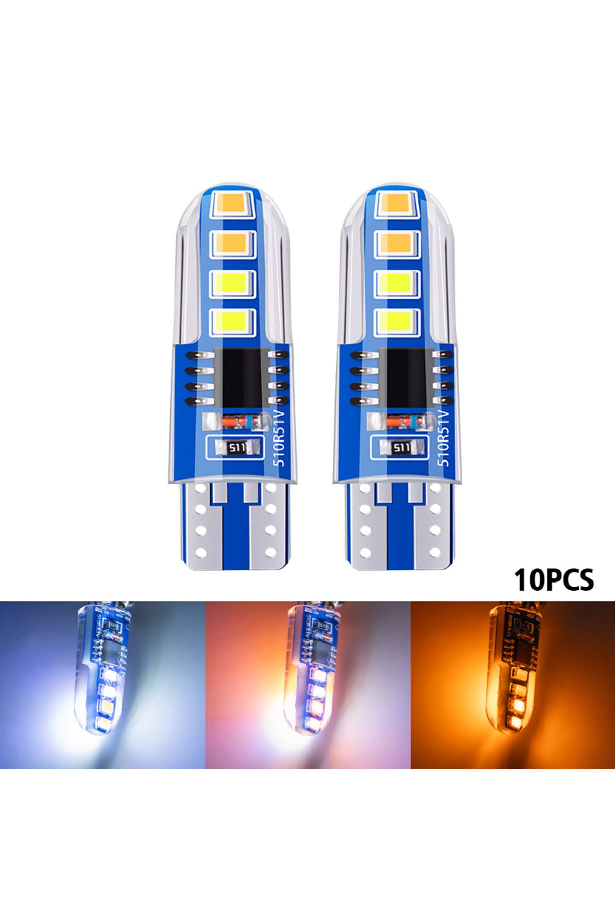 Choice-White Yellow 10pcs Led T10 2016 Strobe Lights Car Lamp W5w Flashing Signal Bulbs For Car Width Light 1