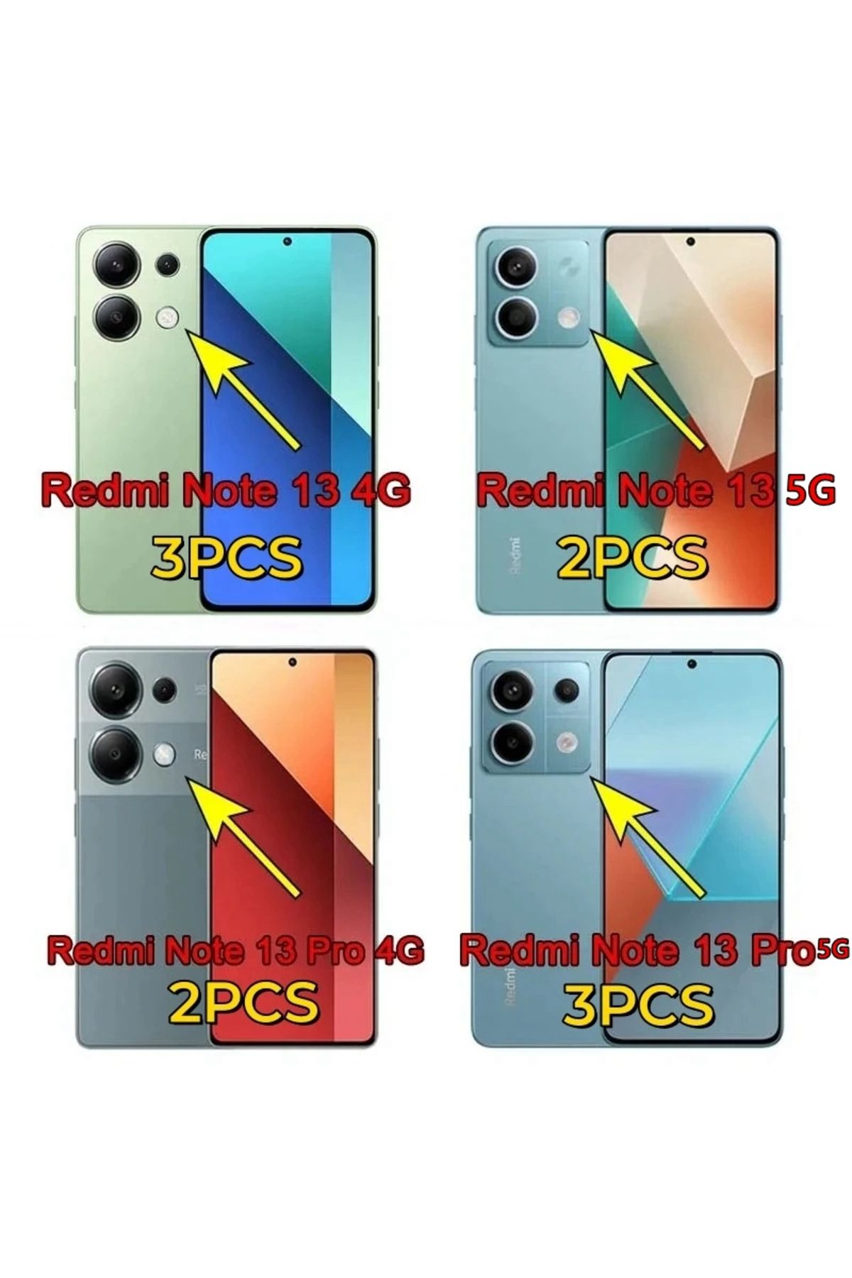 Choice-Note13proplus(3ring Black 1 Set Camera Lens Screen Protector For Xiaomi Redmi Note 13 Pro Plus , X 6