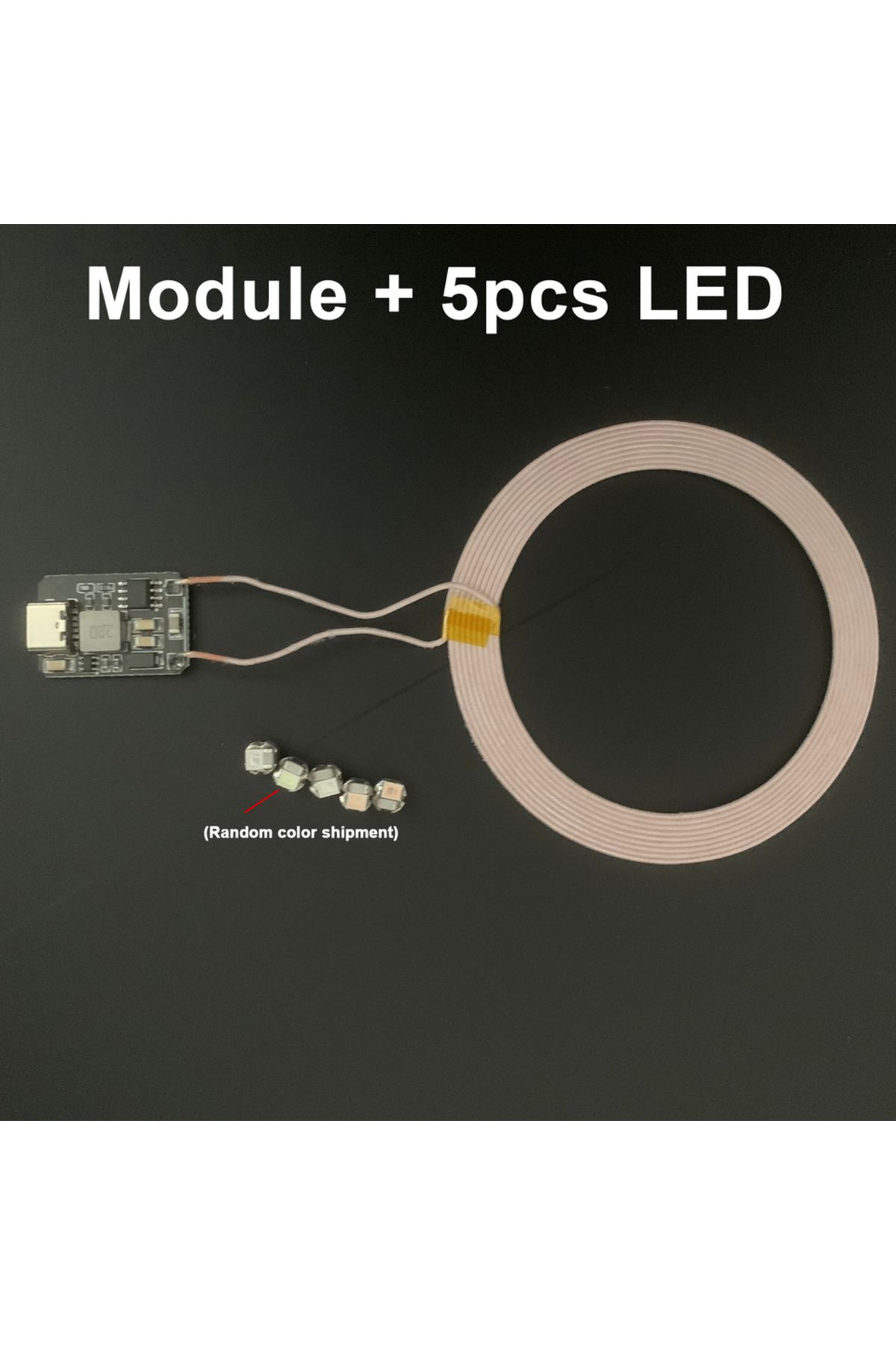 Choice-Module W 5pcs Led [ 0-120mm Wireless Power Supply ] Type-c Usb Transmitter Coil Induction Wireless L 1