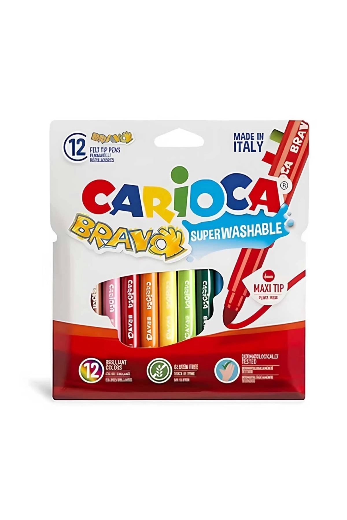 Basic Fun Carioca Bravo Süper Yıkanabilir Keçeli Boya Kalemi 12’li 42755