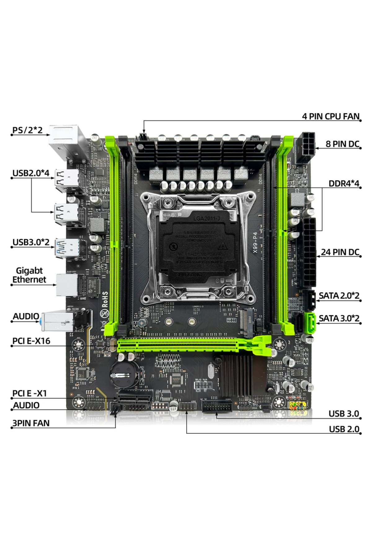 ZSUS-Motherboard Cpu Ram X99 P4 Motherboard Set Kit With Intel Lga2011-3 Xeon E5 2640 V4 Cpu Ddr4 16 5