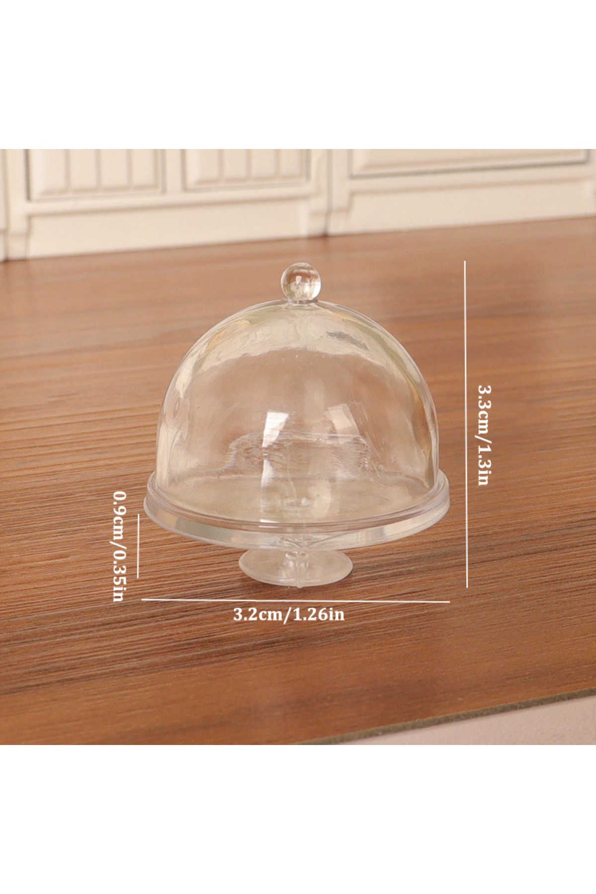 ZTOYL-1pcs 1pc Dollhouse Miniature Cake Transparent Tray W/cover Dessert Display Rack Kitchen Model Decor 1