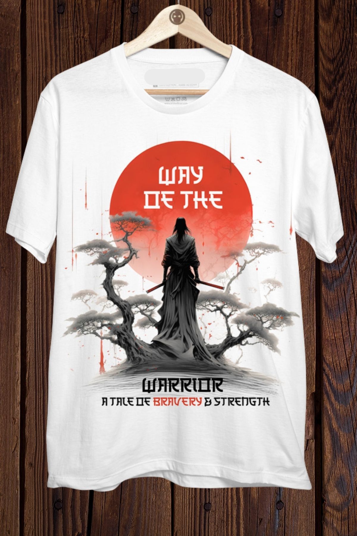 FECCY Pamuklu WAY OF THE WARRIOR Baskılı Oversize T-shirt