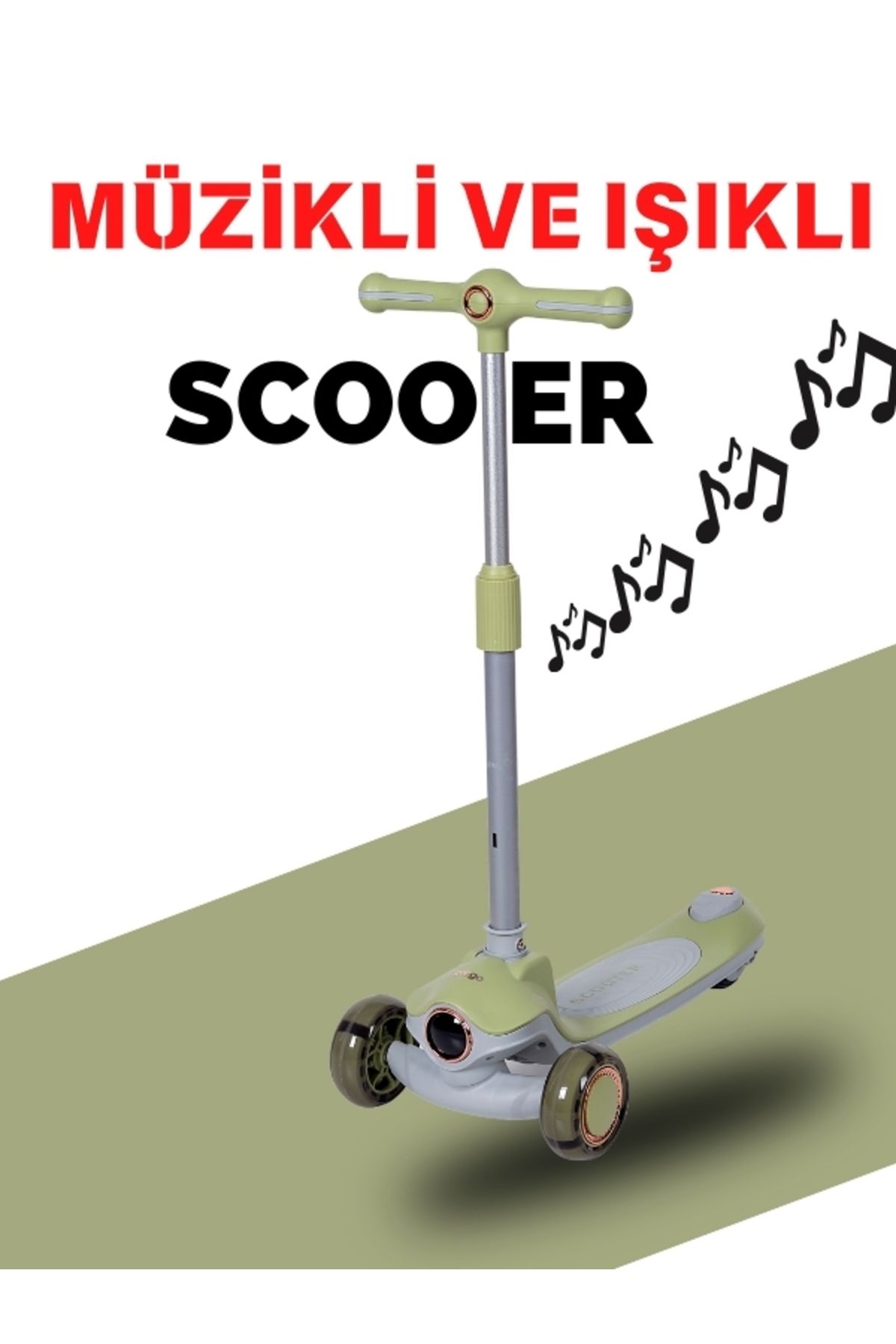 moda bebekler Led Tekerlekli , Müzikli Katlanabilir Çocuk Scooter - Güvenli Ve Şık Tasarım