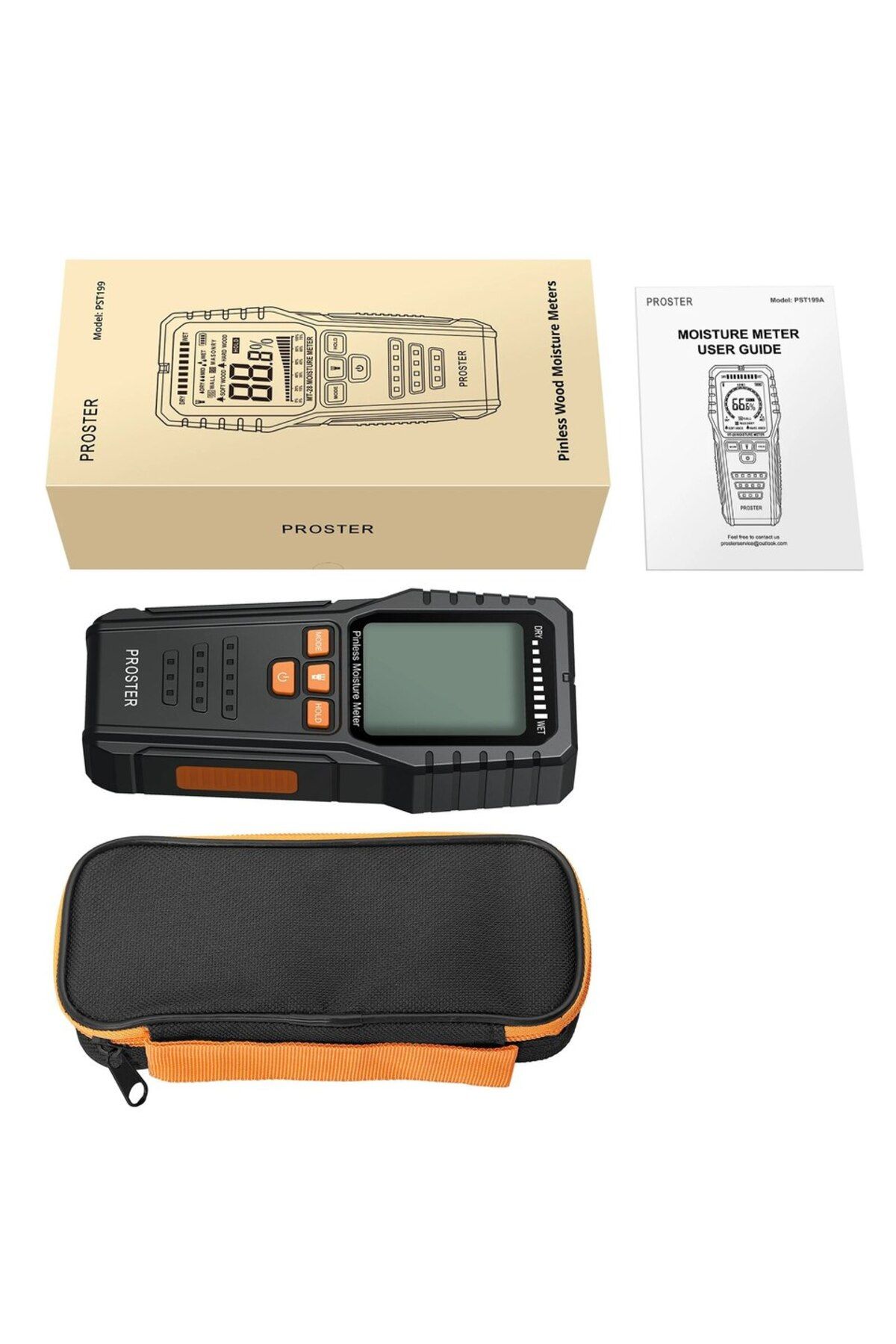 Choice-Pst221 Proster Pinless Handheld Moisture Meter Mold Detector Wood Moisturer Meter For Indoor Outdoor 1