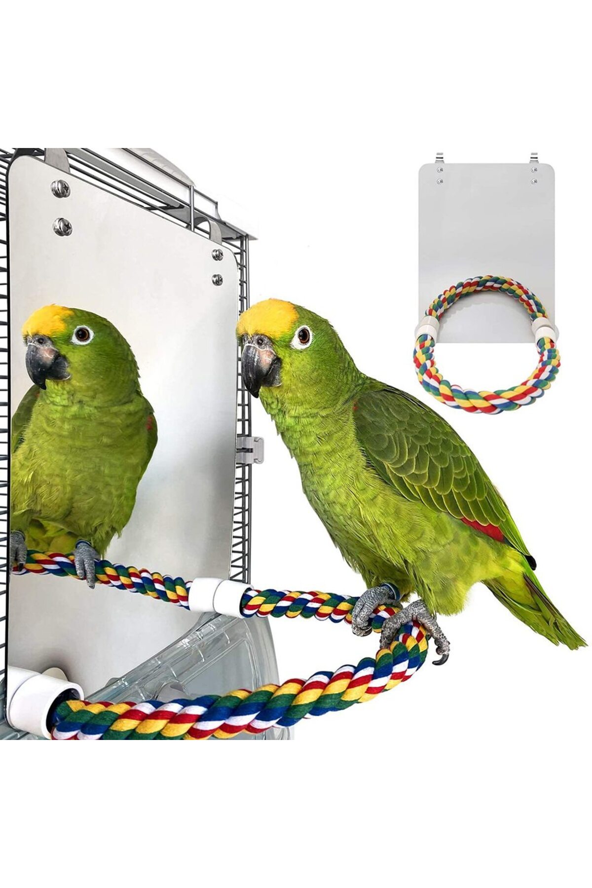Choice Bird Mirror With Perch Cage Swing Toy Macaws Finches Small ...