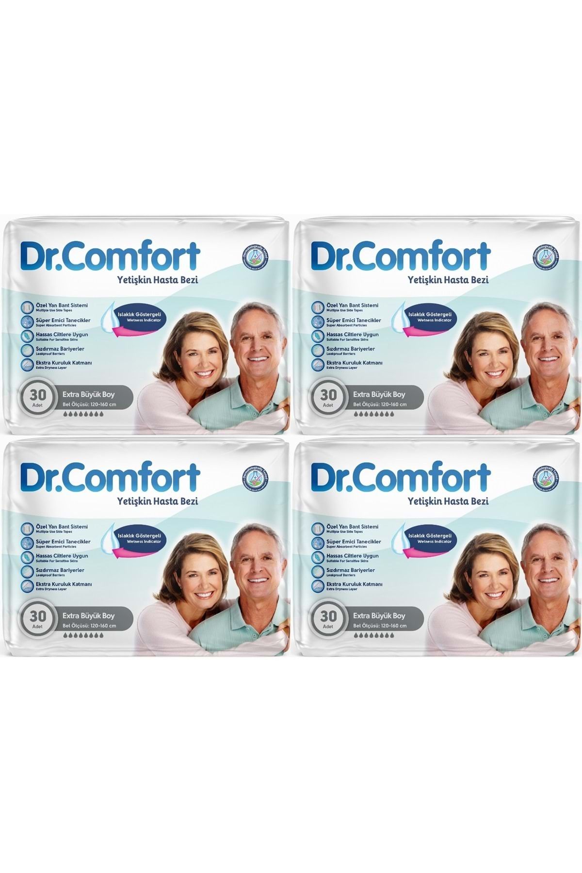 Dr.Comfort Yetişkin Hasta Bezi Bel Bantlı Tekstil Yüzeyli XL - Ekstra Büyük 120 Adet (4PK*30)