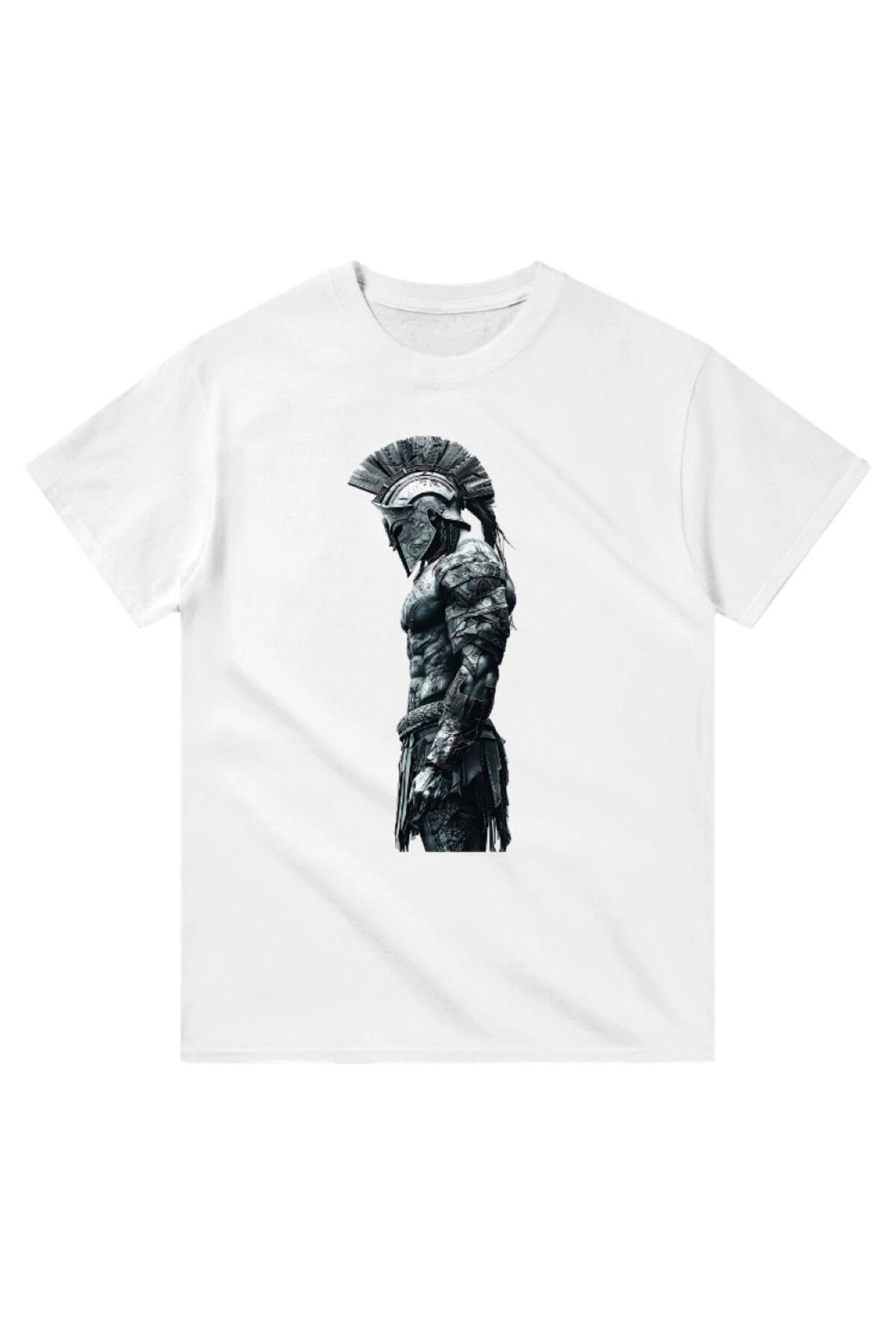 Cooqpoo Eski Çağ Adam Baskılı XS-S-M-L-XL-2XL Beden Kadın Erkek Unisex Pamuklu Beyaz Tshirt