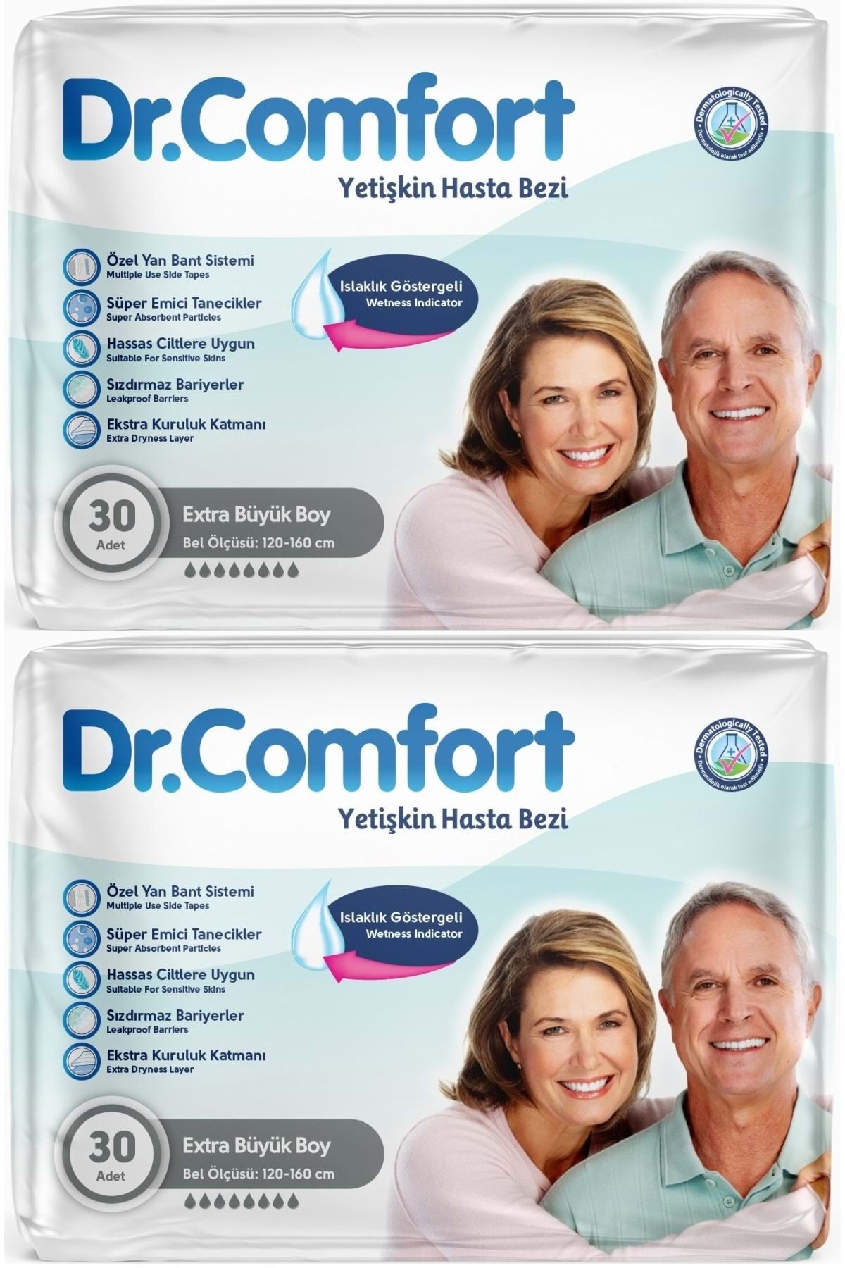 Dr.Comfort Yetişkin Hasta Bezi Bel Bantlı Tekstil Yüzeyli XL - Ekstra Büyük 60 Adet (2PK*30)