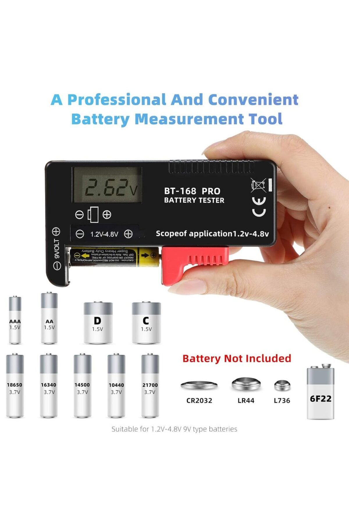 AOKIN-BT-168 PRO Digital Lithium Battery Capacity Tester Checkered load analyzer Display Check AAA AA B... 6