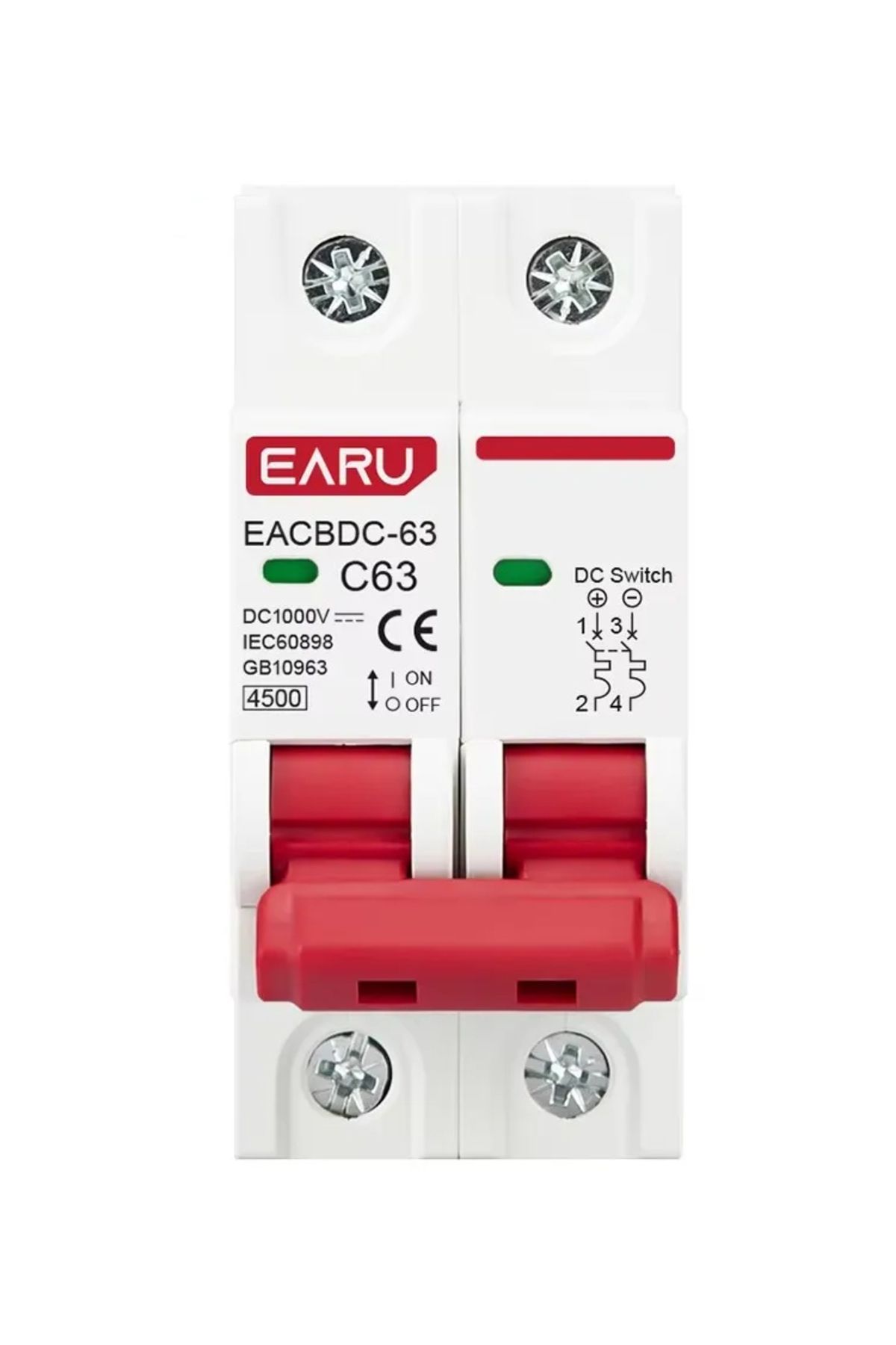 EARUELETRIC-2p 63a 2p Dc 1000v Mcb Solar Mini Circuit Breaker Overload Protection Switch 6a 10a 16a 20a 25a 32a 8