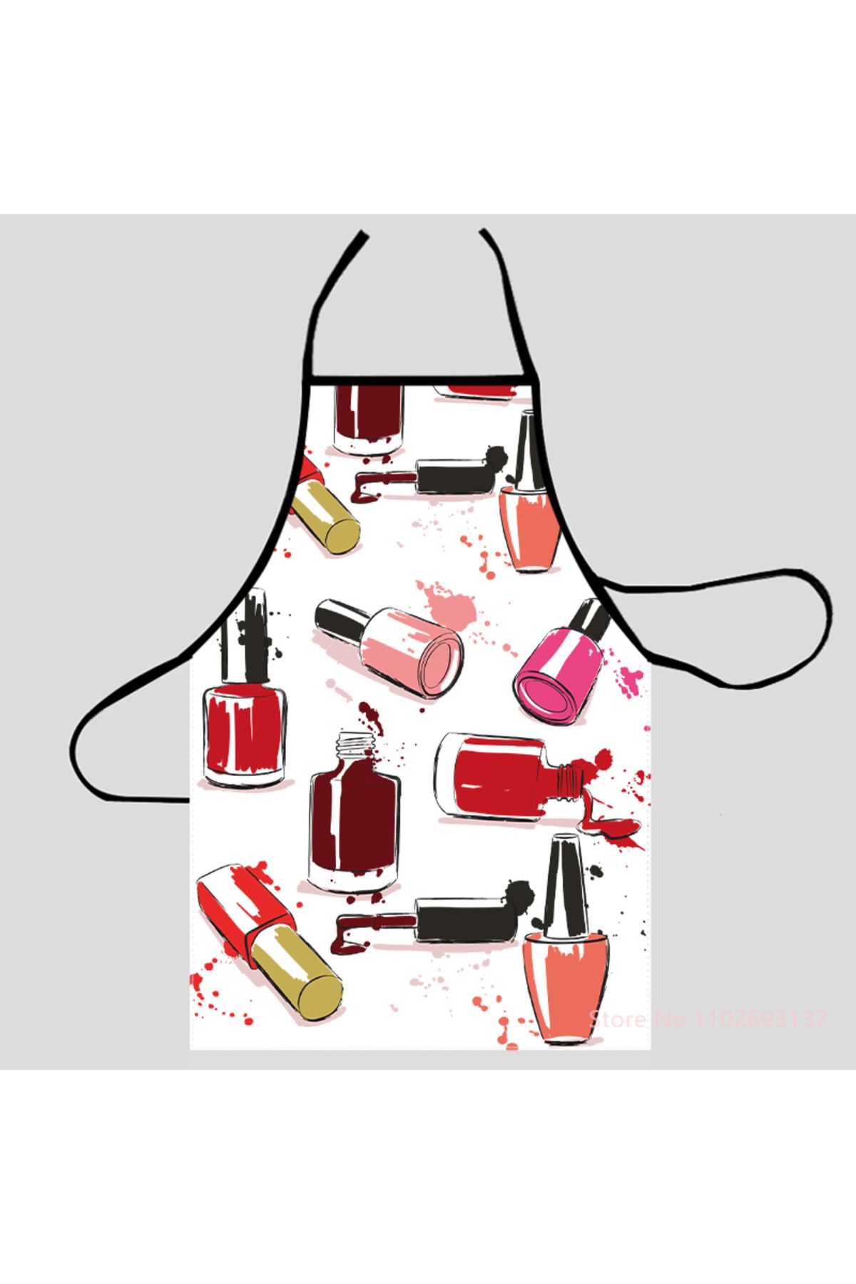 Choice-68x95cm Wq-bai Fashion Design Nail Polish Apron Store Logo For Women Gift Oxford Fabric Cleaning Pin 1