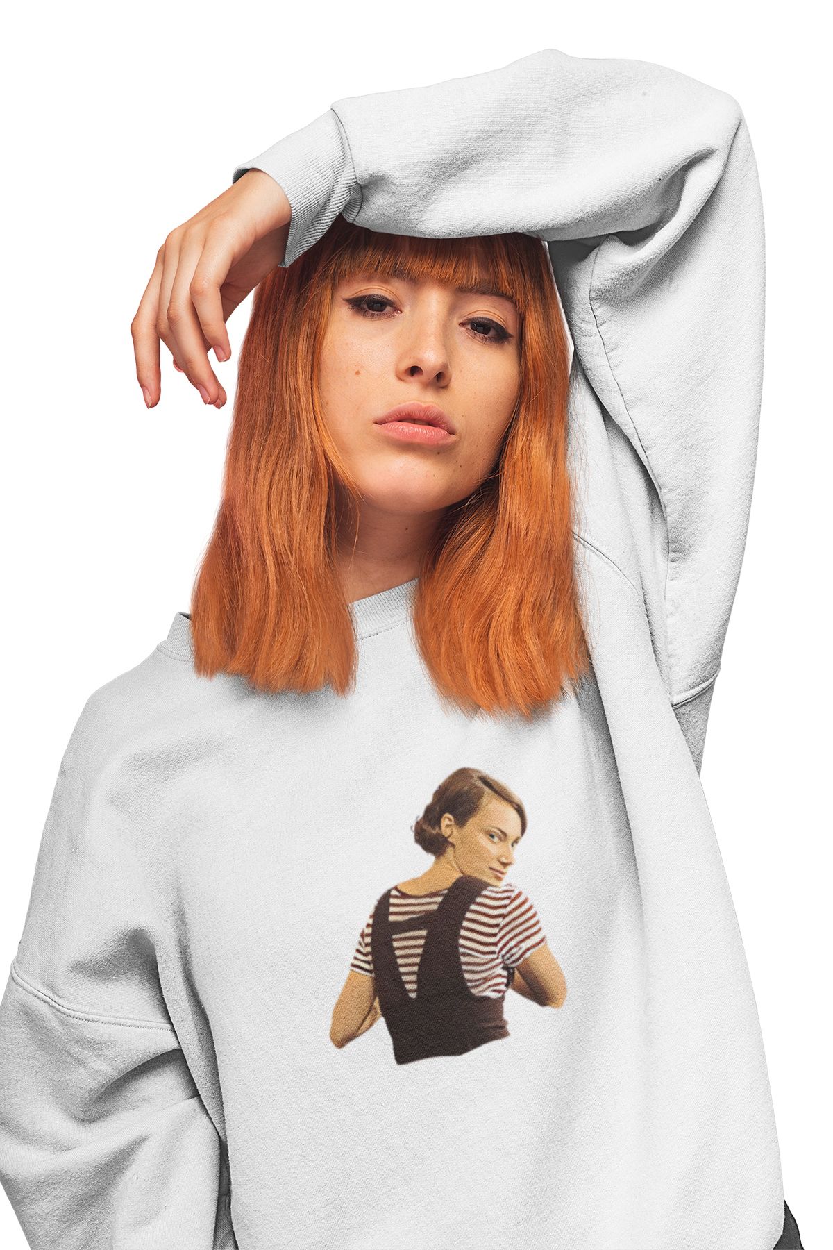 qoeuyl boutique Fleabag unisex, hediyelik Baskılı Üç İplik %100 Pamuklu Bisiklet Yaka Sweatshirt