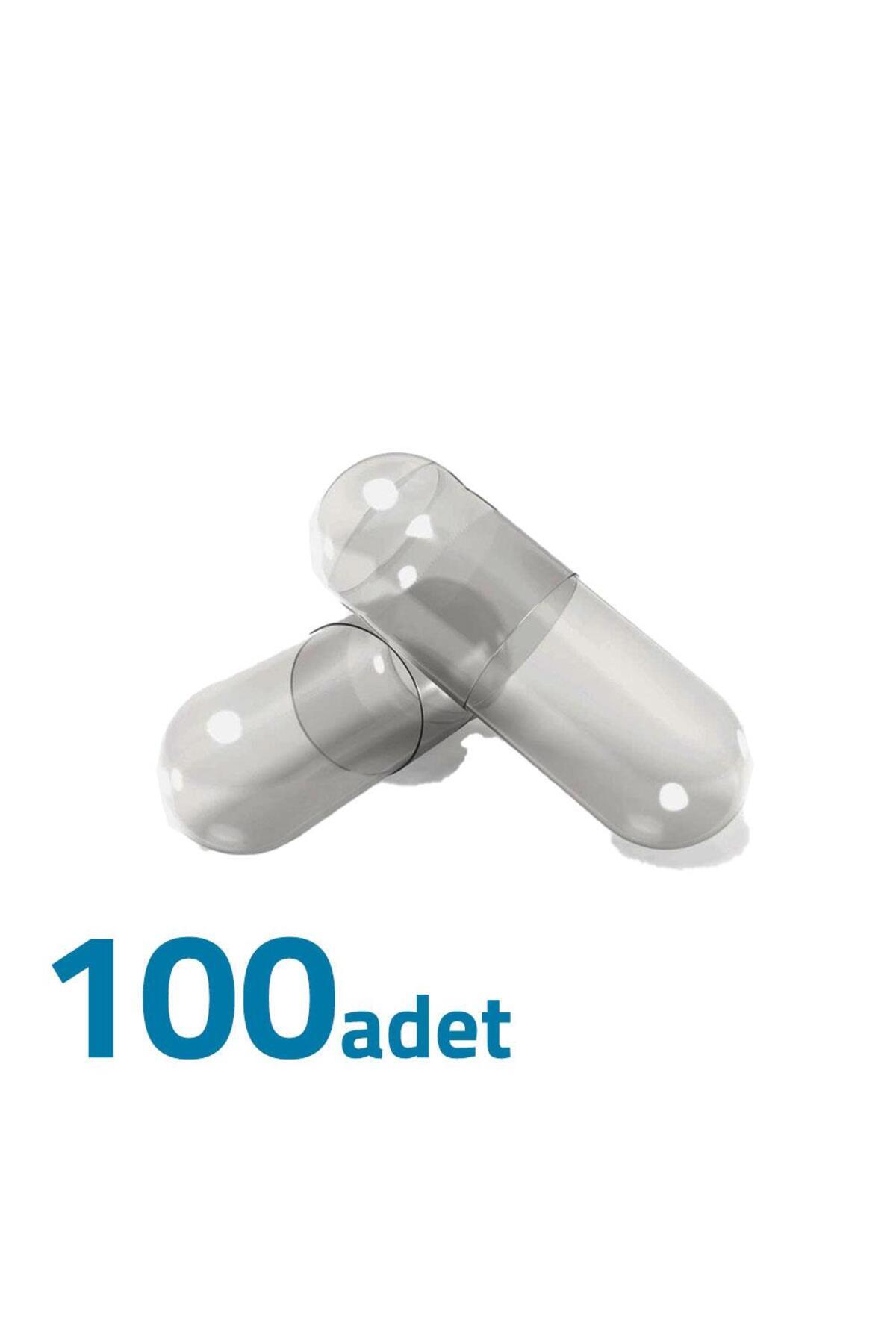 1001Naturel Büyük Boy Şeffaf Boş İlaç Kapsülü 00'' 100 Adet-1000mg Helal Sertifikalı