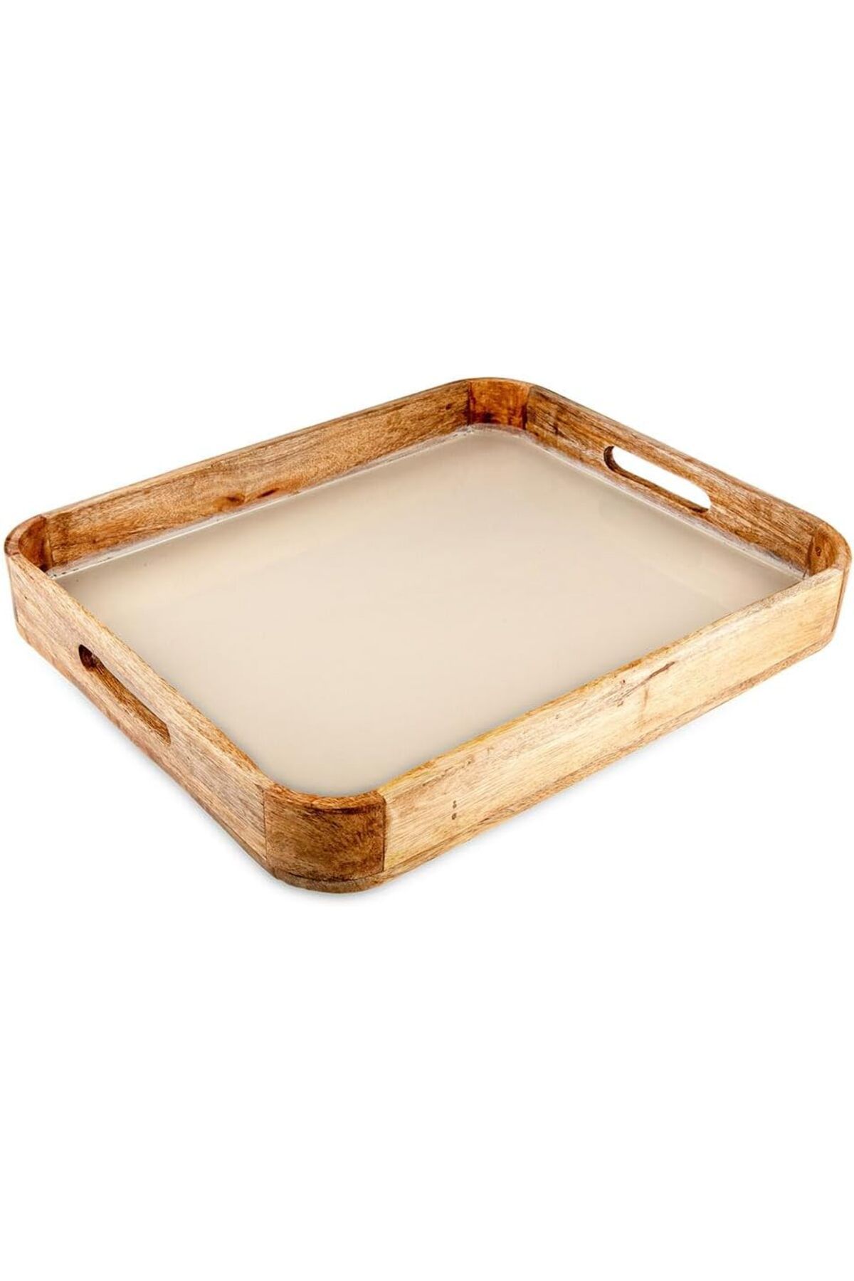 STOREMAX Niffa Shop Creme Ahşap Tutmalı Tepsi 40x32 cm Nhl 1051353