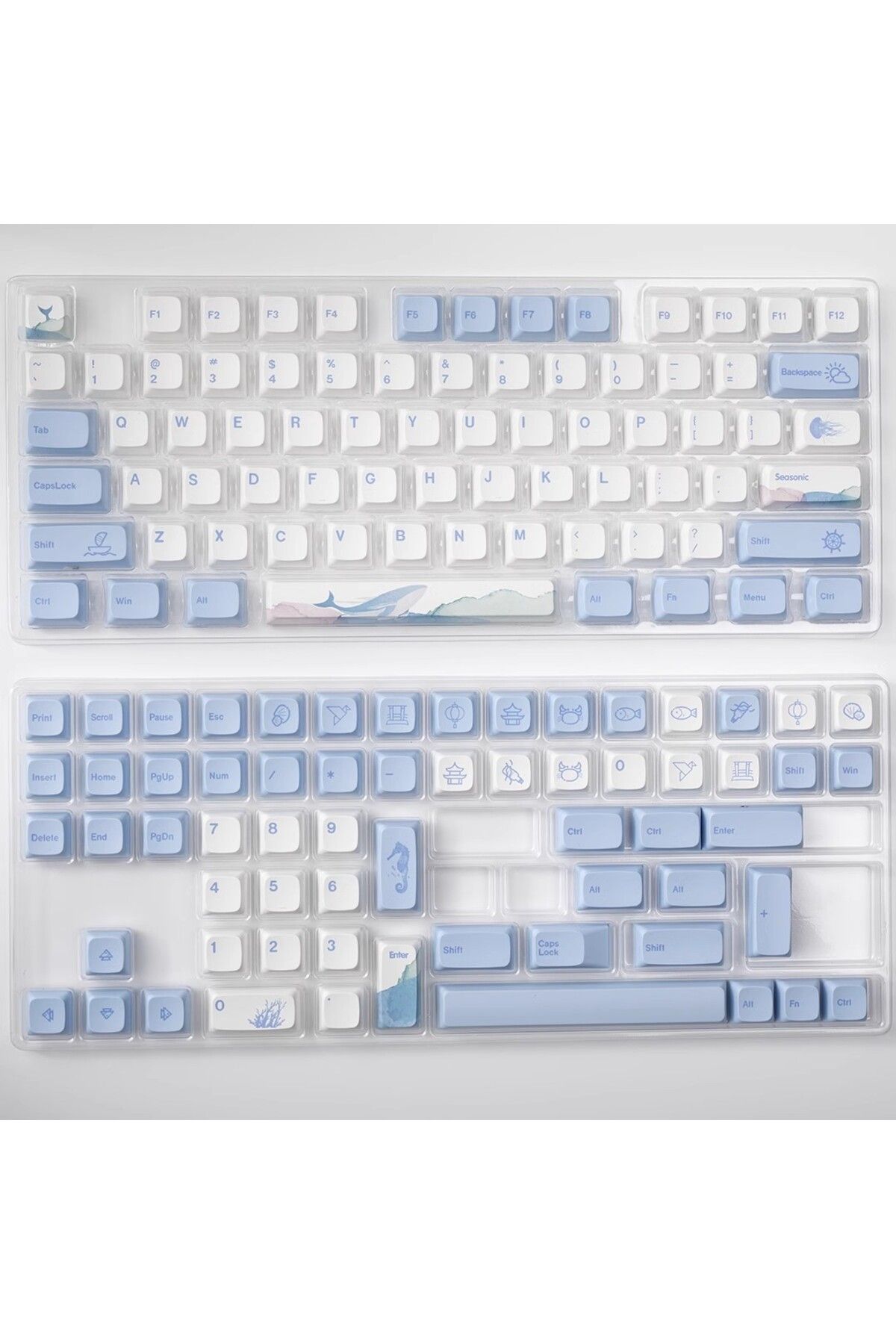 ZUIDID-Pack By Plastic Bag Only Keycaps 133 Keys Xda Profile Keycap Ocean Whale Theme Pbt Keycaps For Mx Sw 1