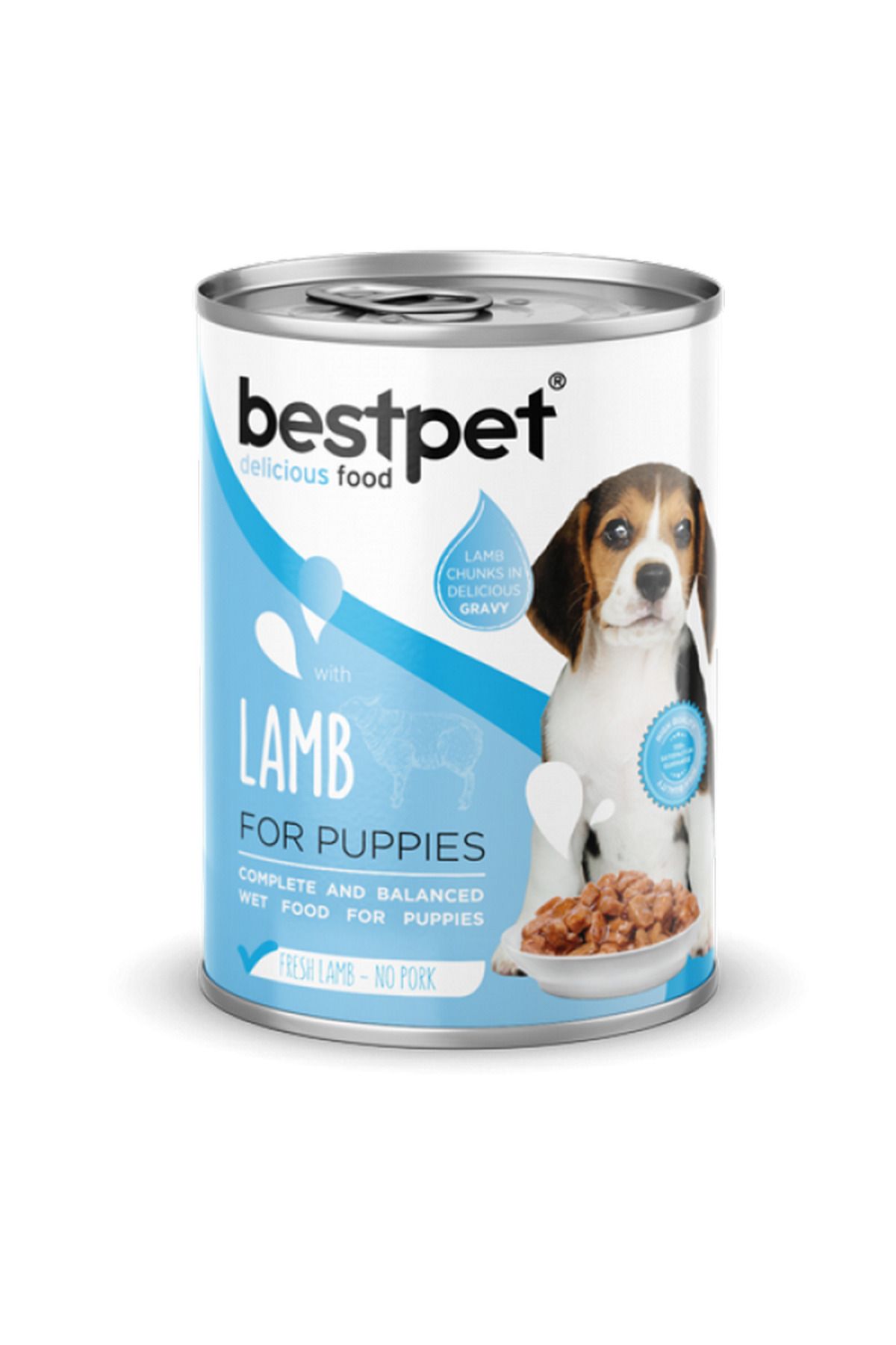 Bestpet Yavru Köpekler İçin, Taze Kuzu Parça Etli Ve Soslu Yaş Mama 400 gr X 12 ADET 106008