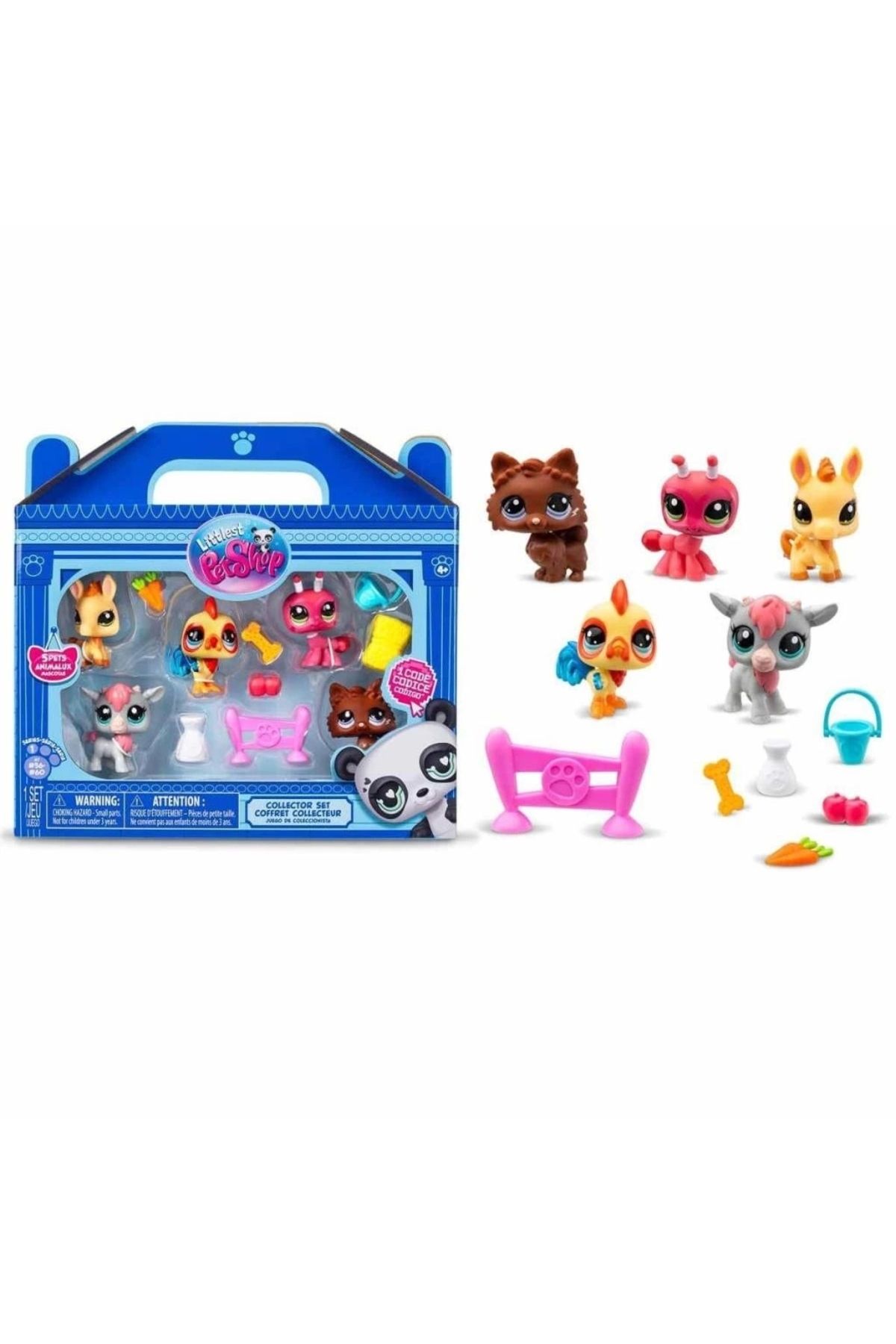 Basic Fun Çocuk 1005103 Littlest Pet Shop Minişler 5'li Figür Seti S1 Çiftlik Temalı -Sunman