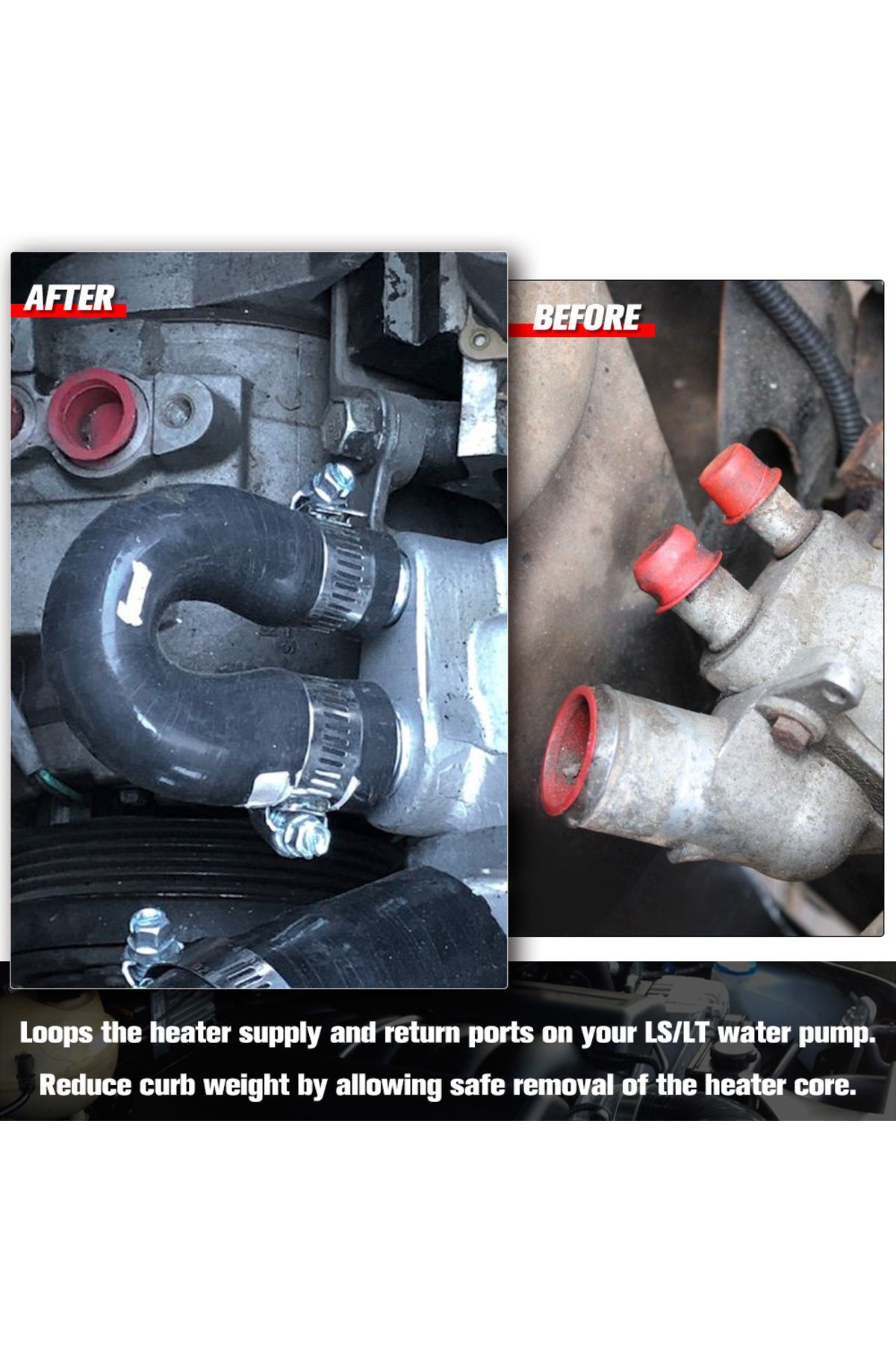 PQY-Heater Core Bypass Hose Coolant Crossover For 98-up GM Chevy Pontiac GEN 3 4 5 LSX LS1 LS2 LS3 LS... 5