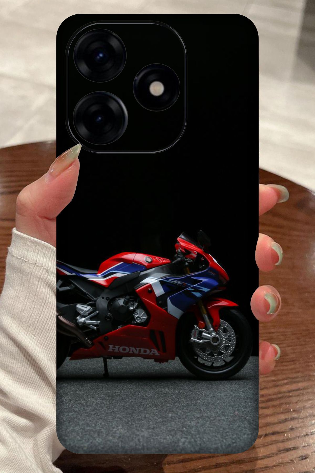 realme C63 Uyumlu Motorbisiklet Desenli Kamera Korumalı HD Baskılı Silikon Kılıf