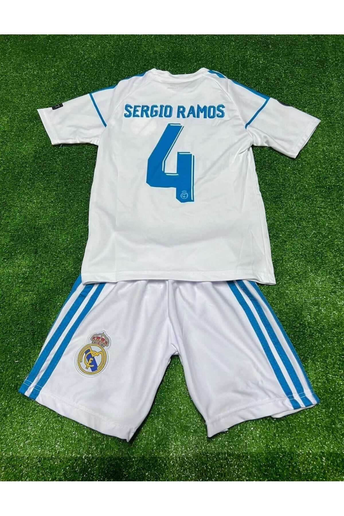 Marka Extra Real Madrid Sergio Ramos Kiev Şampiyonlar Ligi Şortlu Çocuk Forması 4'Lü Set Çorap Ve Bileklik