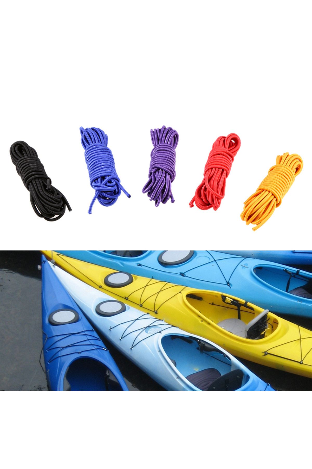 Choice-5 Meters 4mm / 5mm Kayak Boat Elastic Bungee Cord Rope Create Paddle Holders Add Deck Rigging Sec... 7