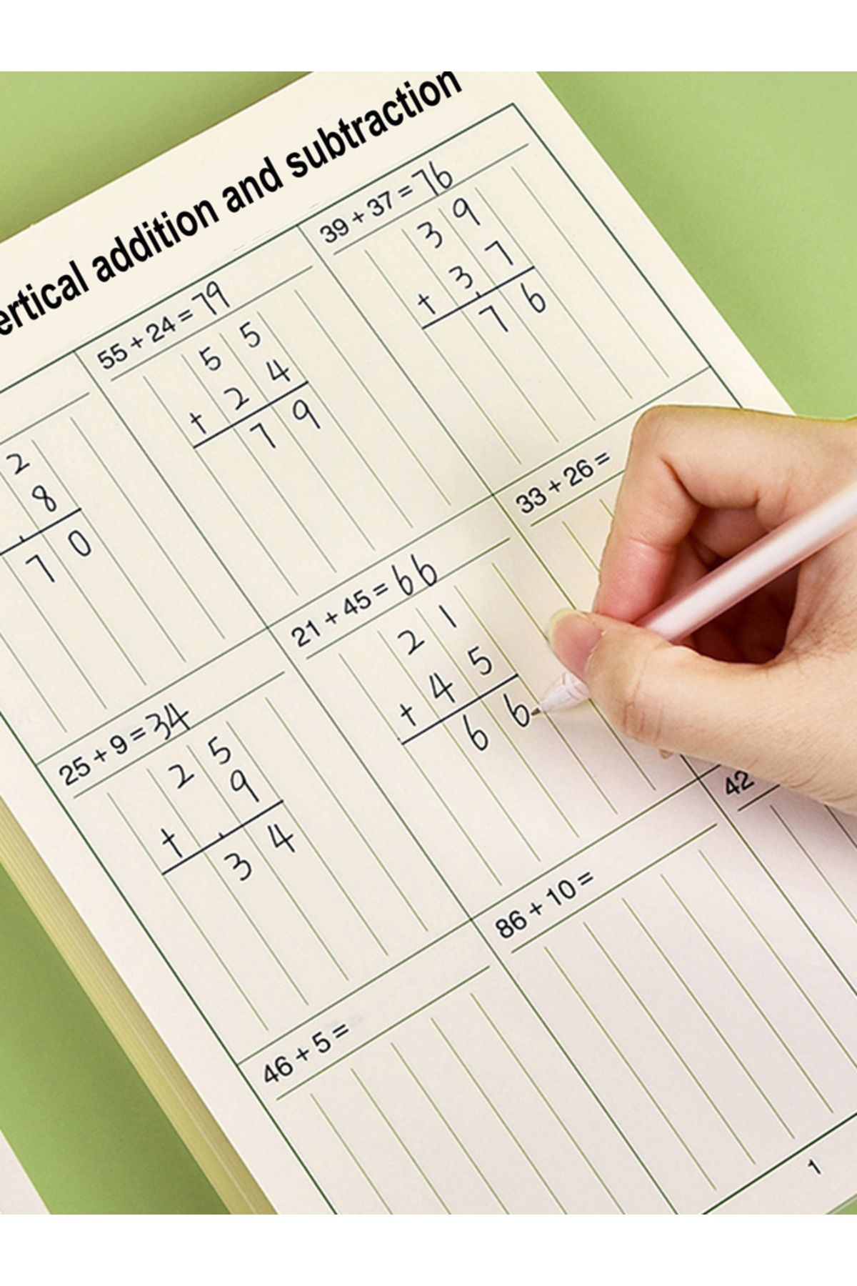 Choice-2 books/set Vertical Addition and Subtraction Practice Workbooks within 100 - Math Exercise Books 8