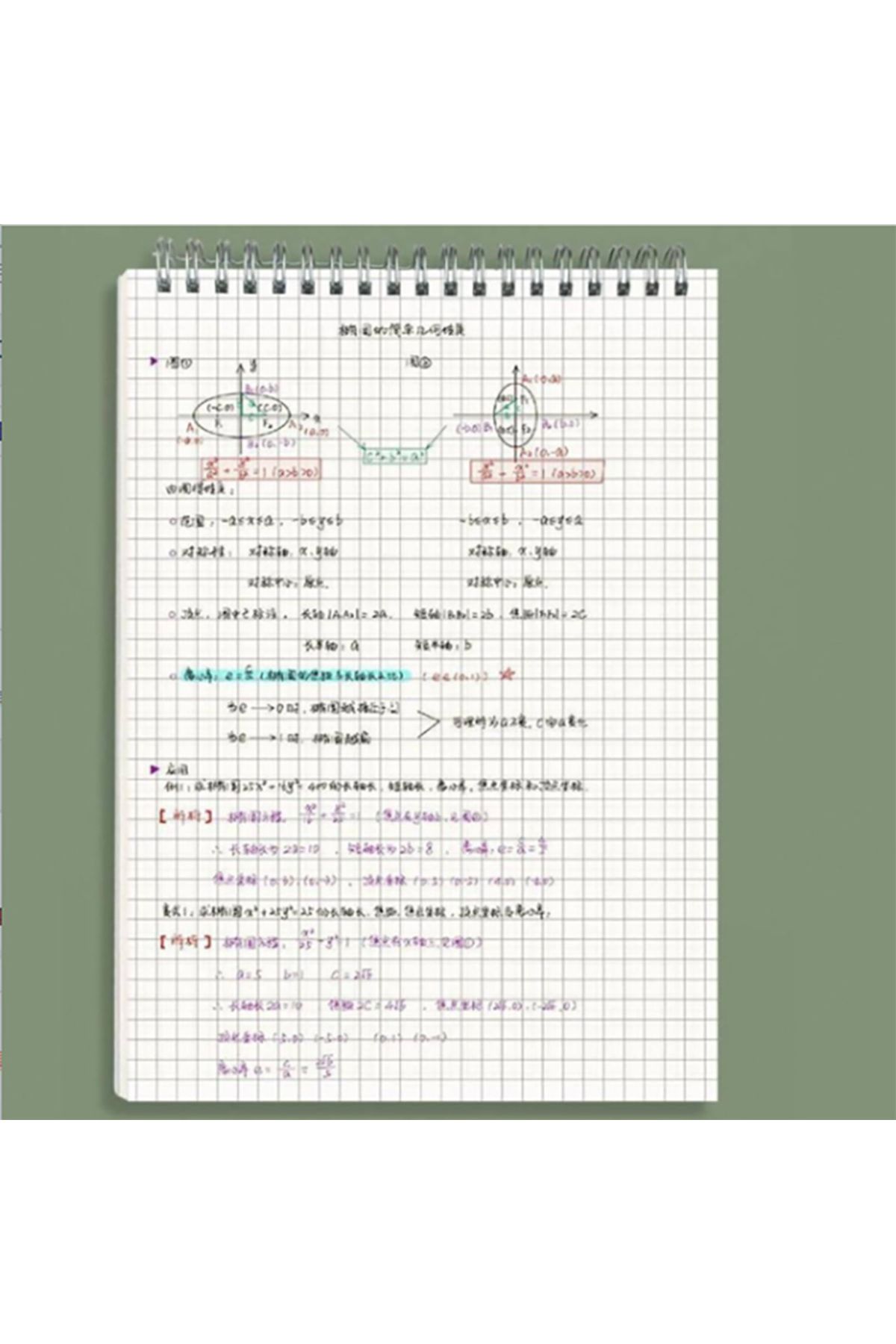 Choice-B5 A5/B5/A4 Coil Notebook Grids Upward Flipping Notepad 80 Sheets Hard Cover Sketchbook School Offic 3