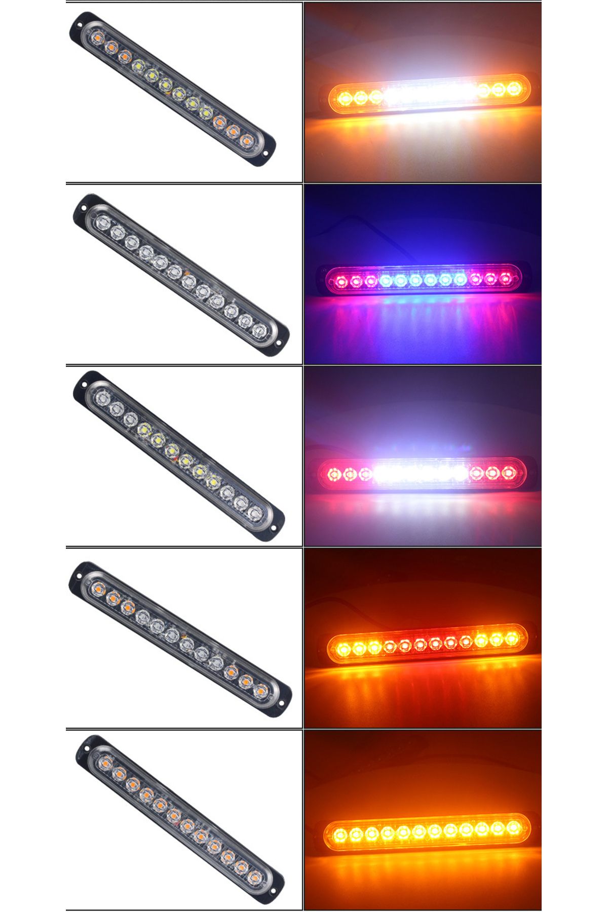 Choice-1x Stroboscopes Strobe 12 LED Flash Light Auto 12-24V Emergency Flashing Side Marker Light Bars C... 4