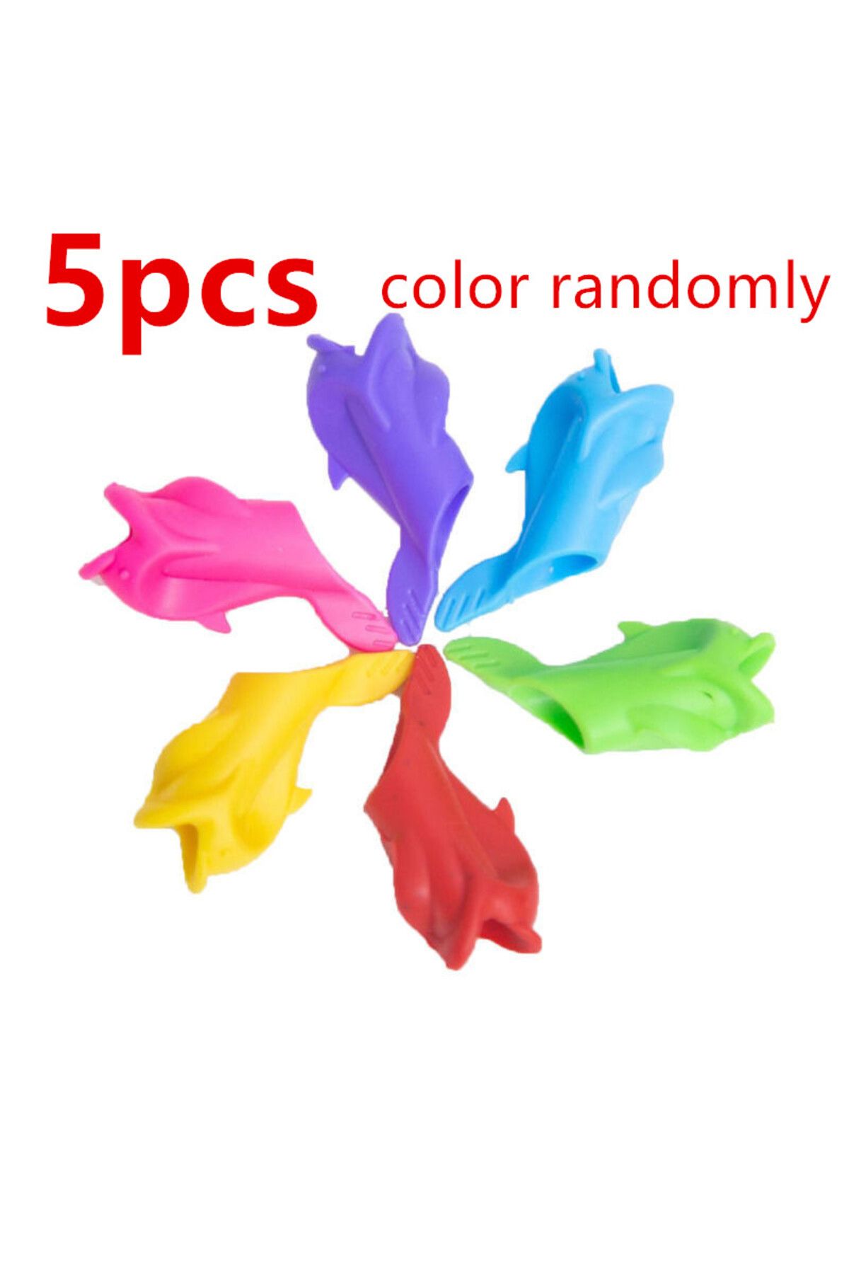 Choice-5pcs 100/5pc Fish Pen Grip Holder Silicone Learning Writing Grip Posture Correction Tool For Pencil 1