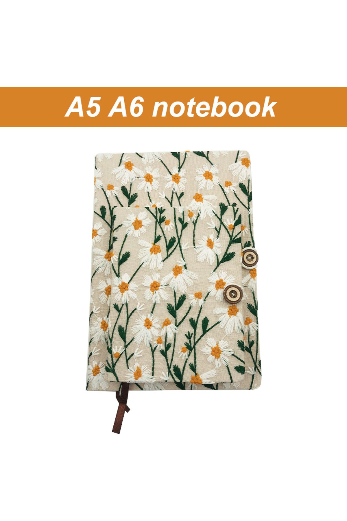 Choice-A6 Blank A5 A6 Knitting Embroidery Notebook Blank Line 100 Sheets 200 Pages Notepad With Bookmark Jo 1
