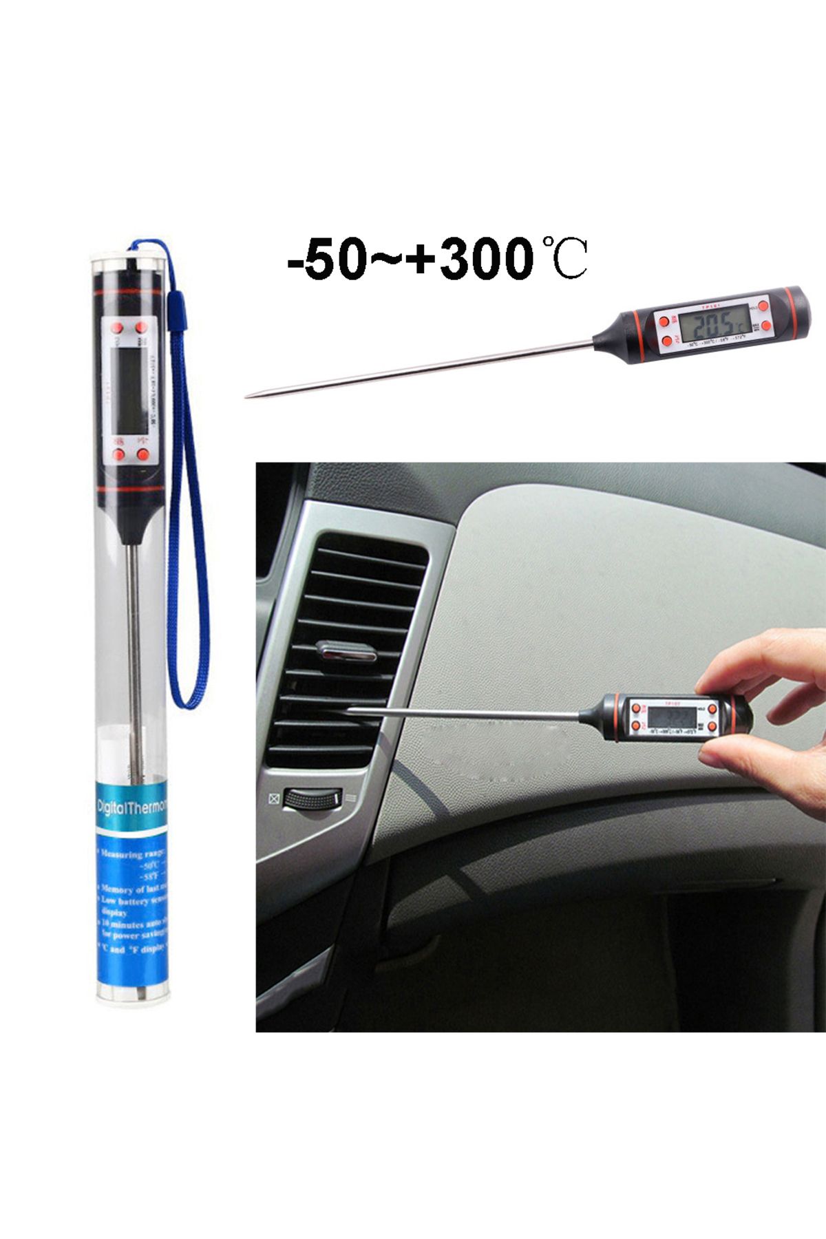 Choice-Car Vehicle Air Conditioning Outlet LCD Digital Thermometer Gauge Tool Automotive Air Conditionin... 2
