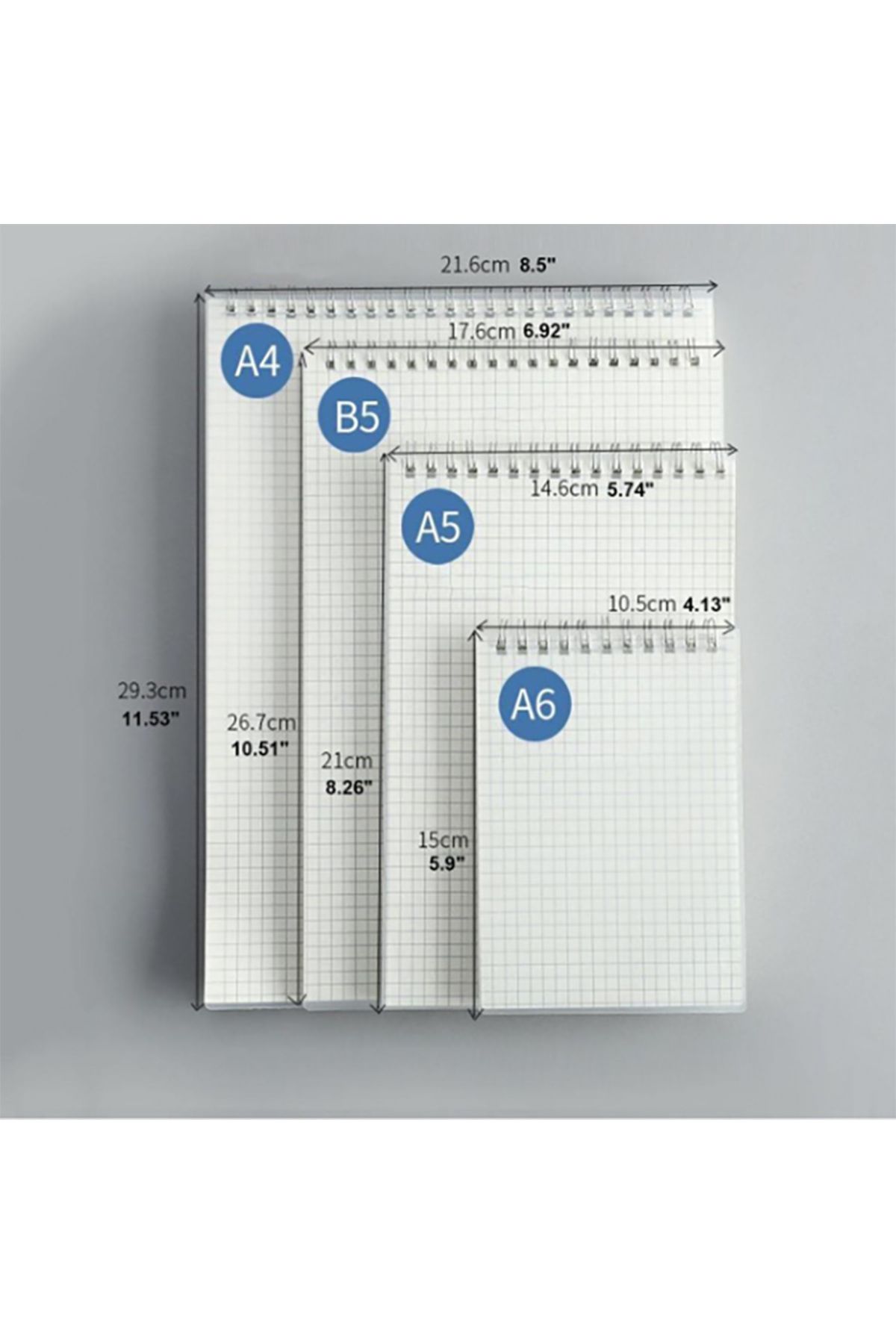 Choice-B5 A5/B5/A4 Coil Notebook Grids Upward Flipping Notepad 80 Sheets Hard Cover Sketchbook School Offic 2