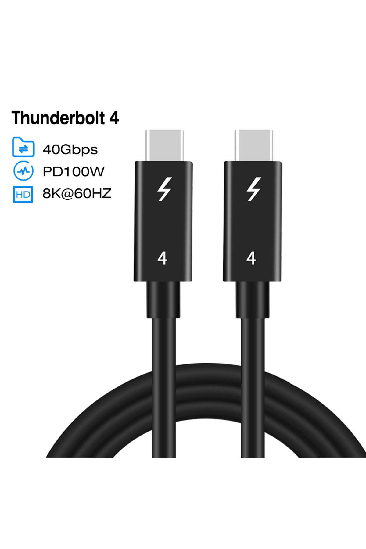 Choice-2m Thunderbolt Coaxial Ugourd 0.2m- 2m Thunderbolt 4 Coaxial Cable Usb4 Type C To Type C 40gbps Pd 1 1