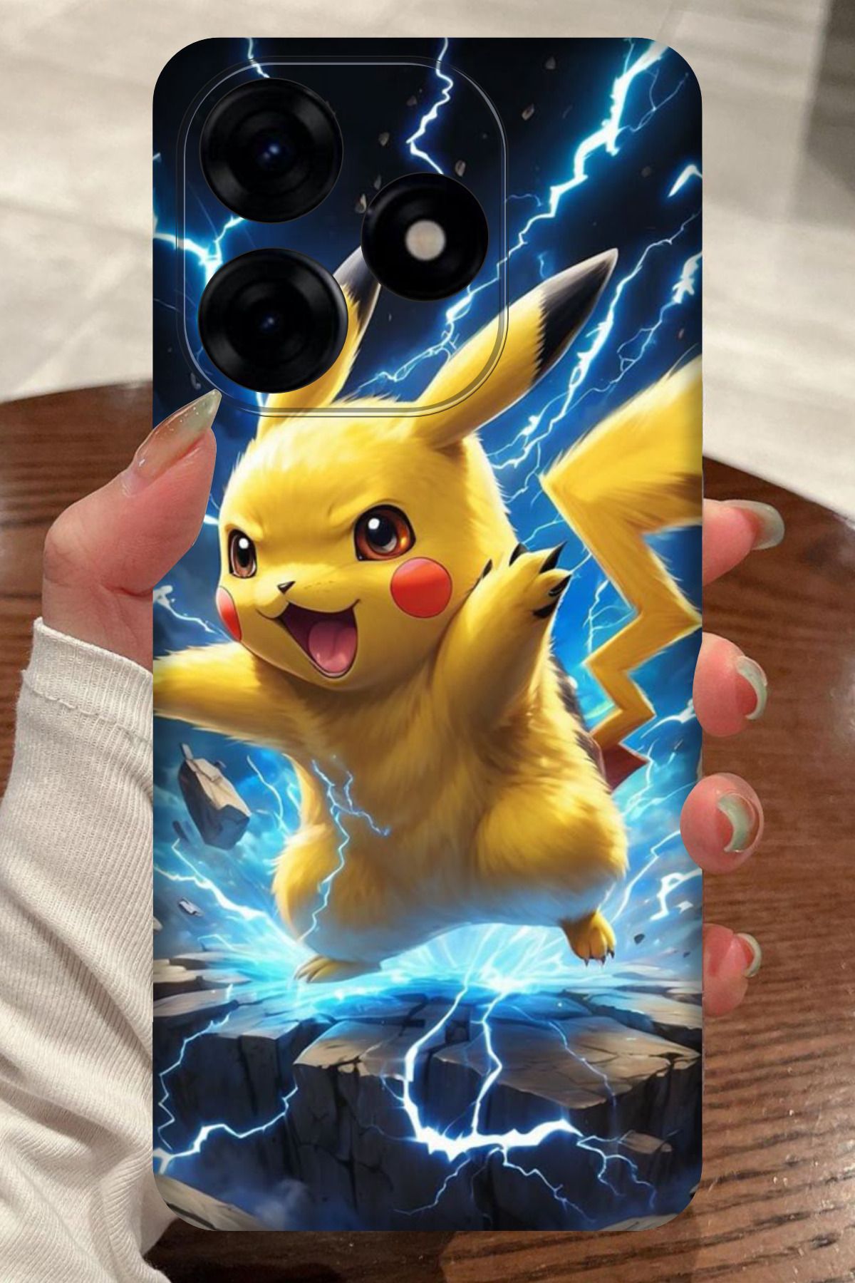 realme C53 Uyumlu Pikachu Desenli Kamera Korumalı HD Baskılı Silikon Kılıf