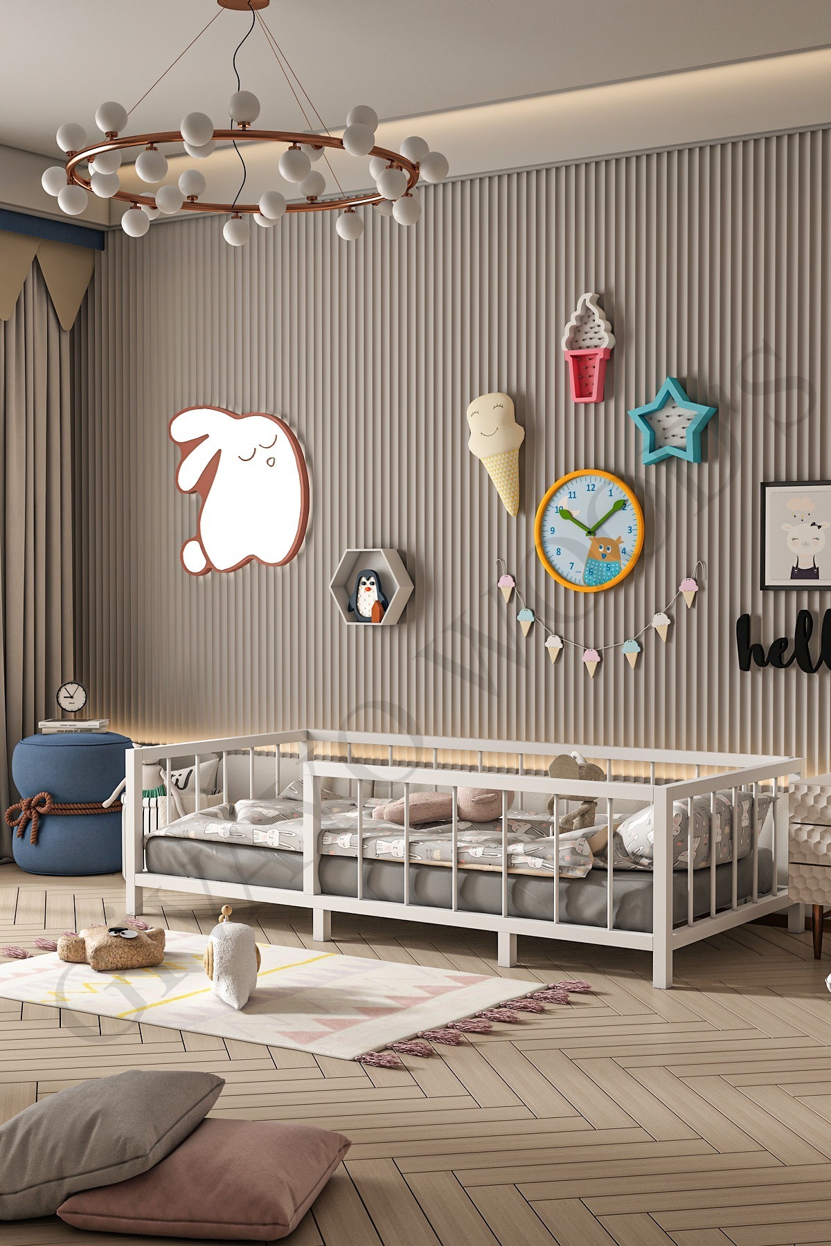 GİVAYO WOOD'S Thorin Bebek Çocuk Montessori MDF Yatak fotoğrafı 3 (önizleme)