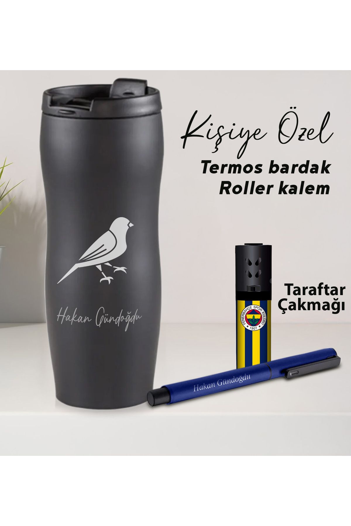 Halk Kitabevi KİŞİYE ÖZEL TERMOSLU HEDİYELİK ÇAKMAK KALEM SET