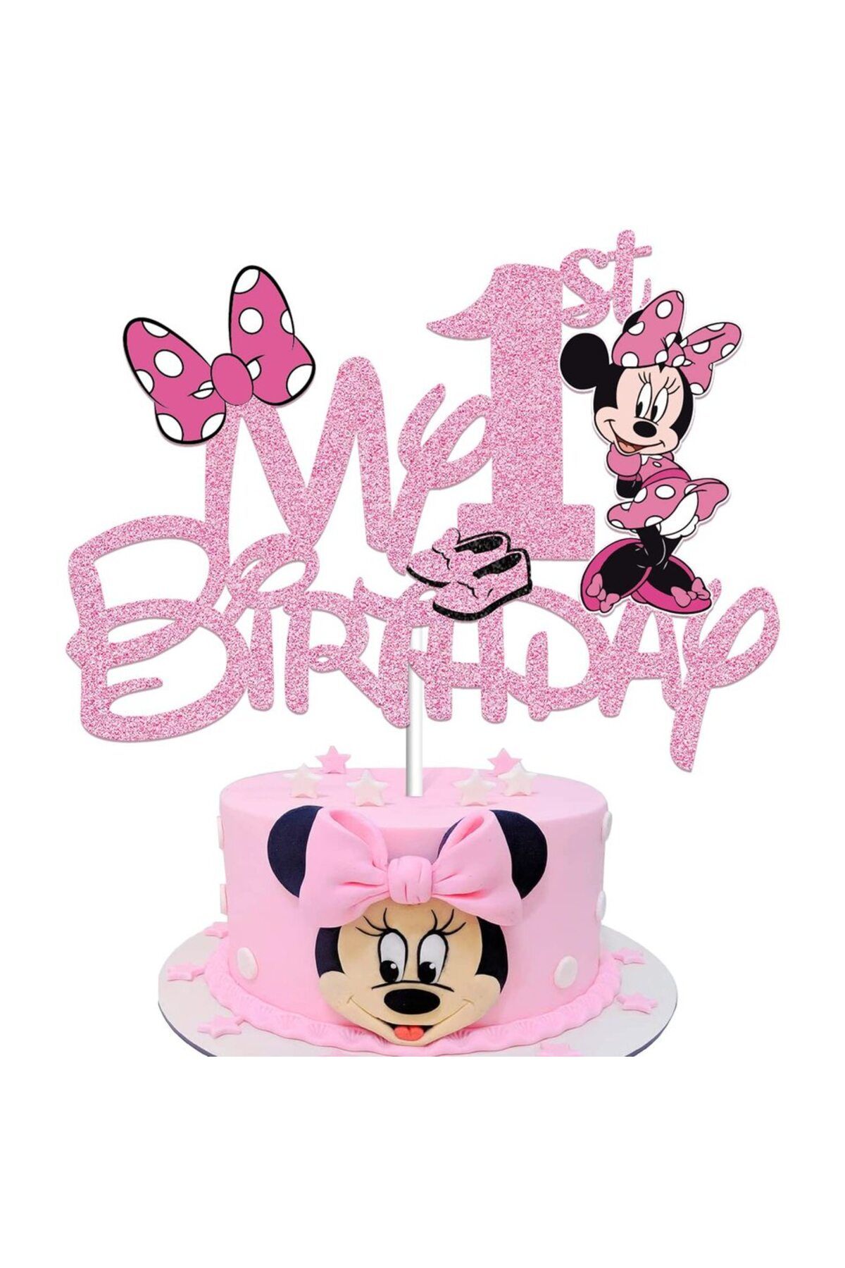 Choice-1pcs-stylea Cake Topper Minnie Mouse Girl Pink Decoration Spiderman Cake Topper And Stitch Birthday 1