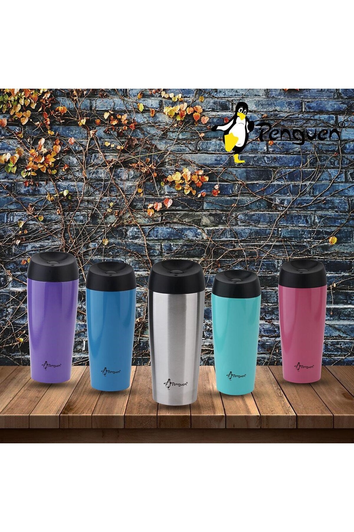 Penguen -3027 Mavi Mug Termos 400ml fotoğrafı 2 (önizleme)