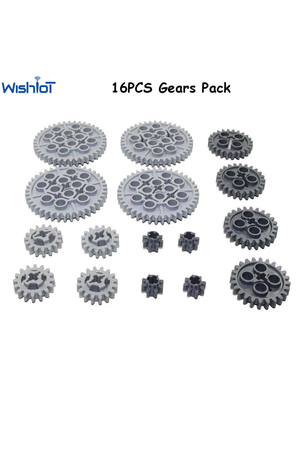 بسته ۱۶ عددی چرخدندههای فنی سازگار با مکعبهای ساختنی MOC لگو مدلهای 10928، 94925، 3648 و 3649 (مجموعهٔ متنوع)