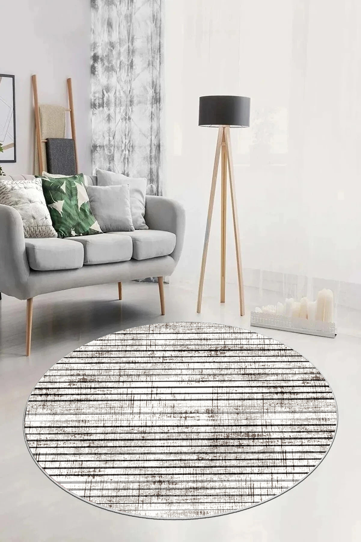 Washable Anti-Slip Printed Round Carpet